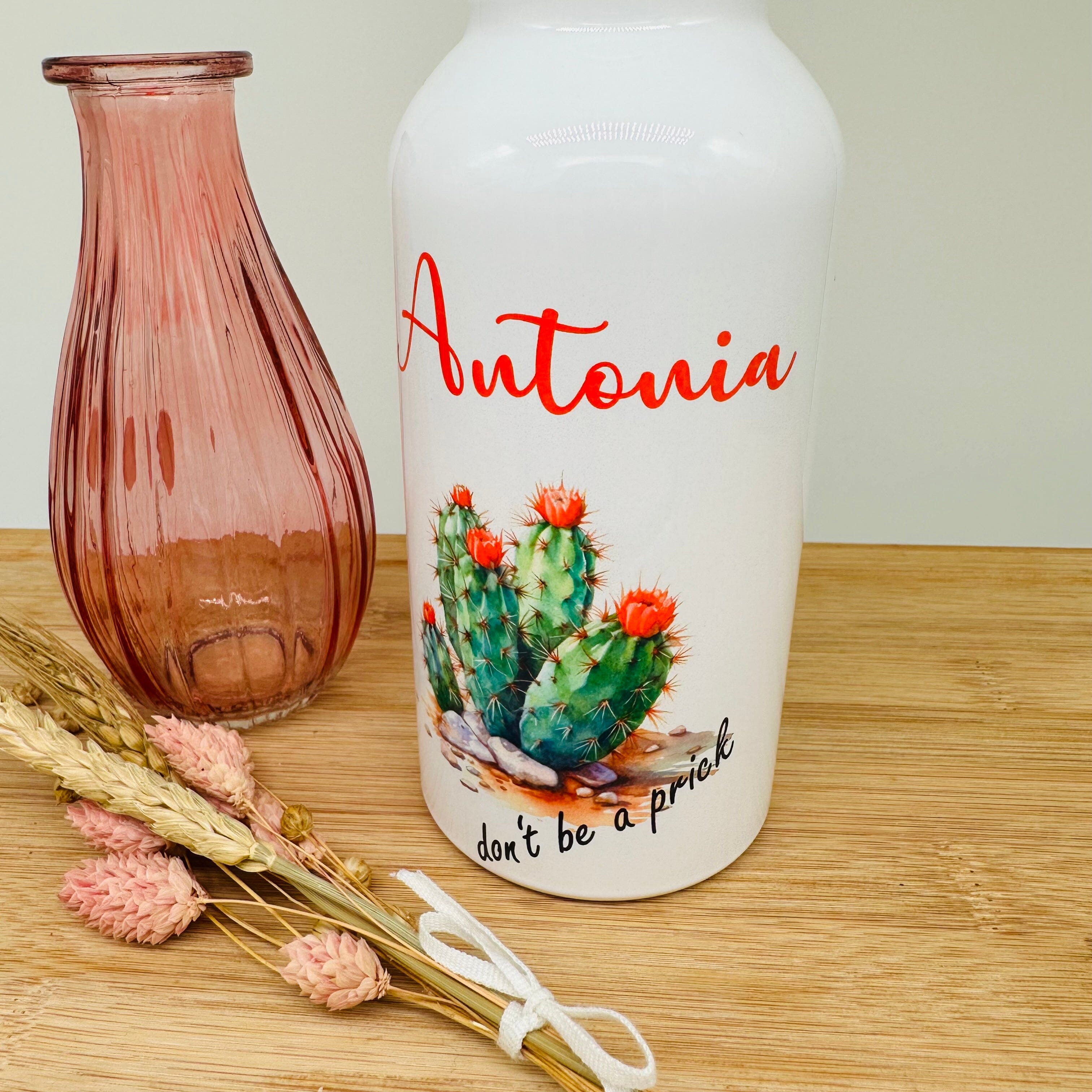 Edelstahl-Trinkflasche Kaktus, 500ml - Mit Wunschnamen Rhein-Druck