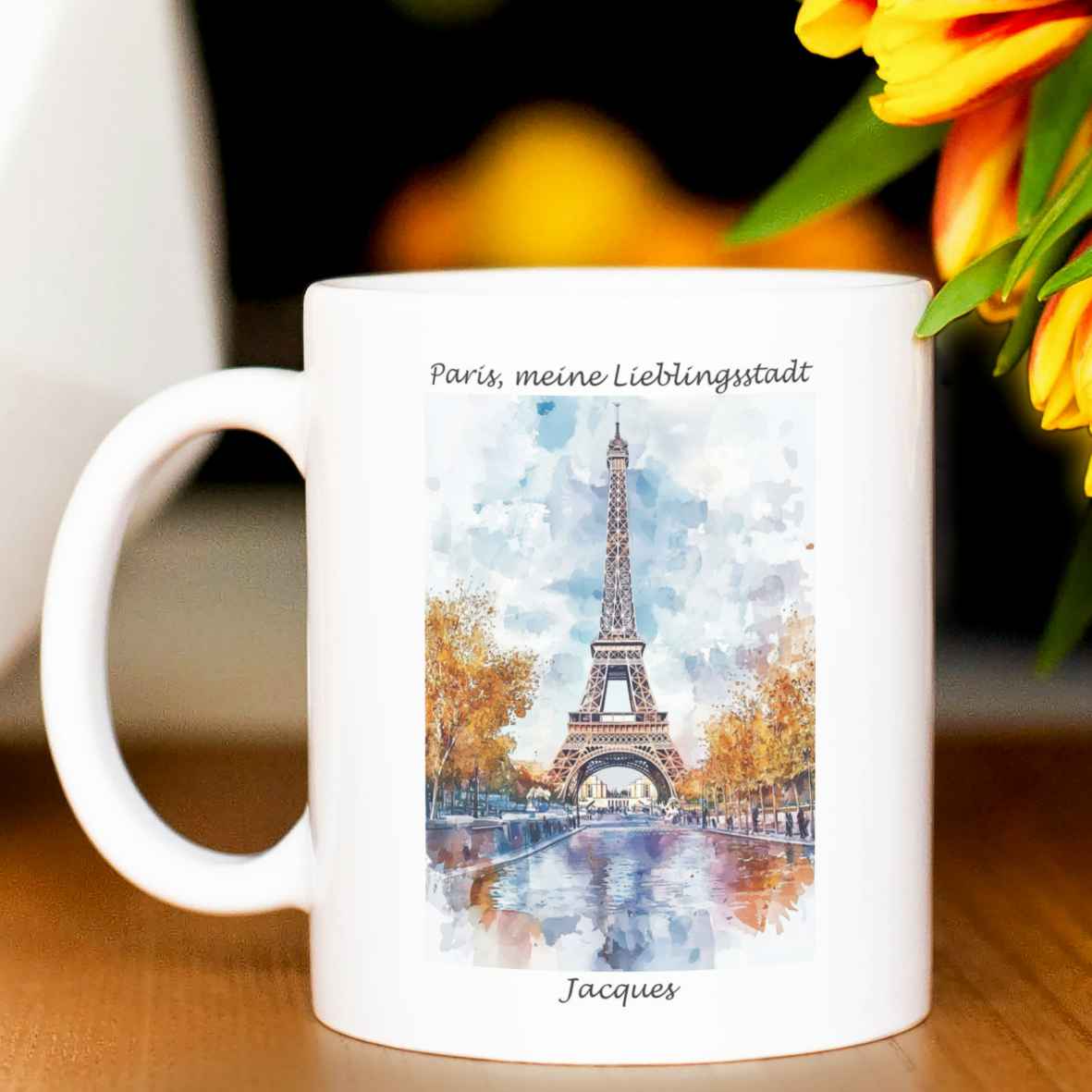 personalisierte Tasse Paris - meine Lieblingsstadt Villa-Schwein 