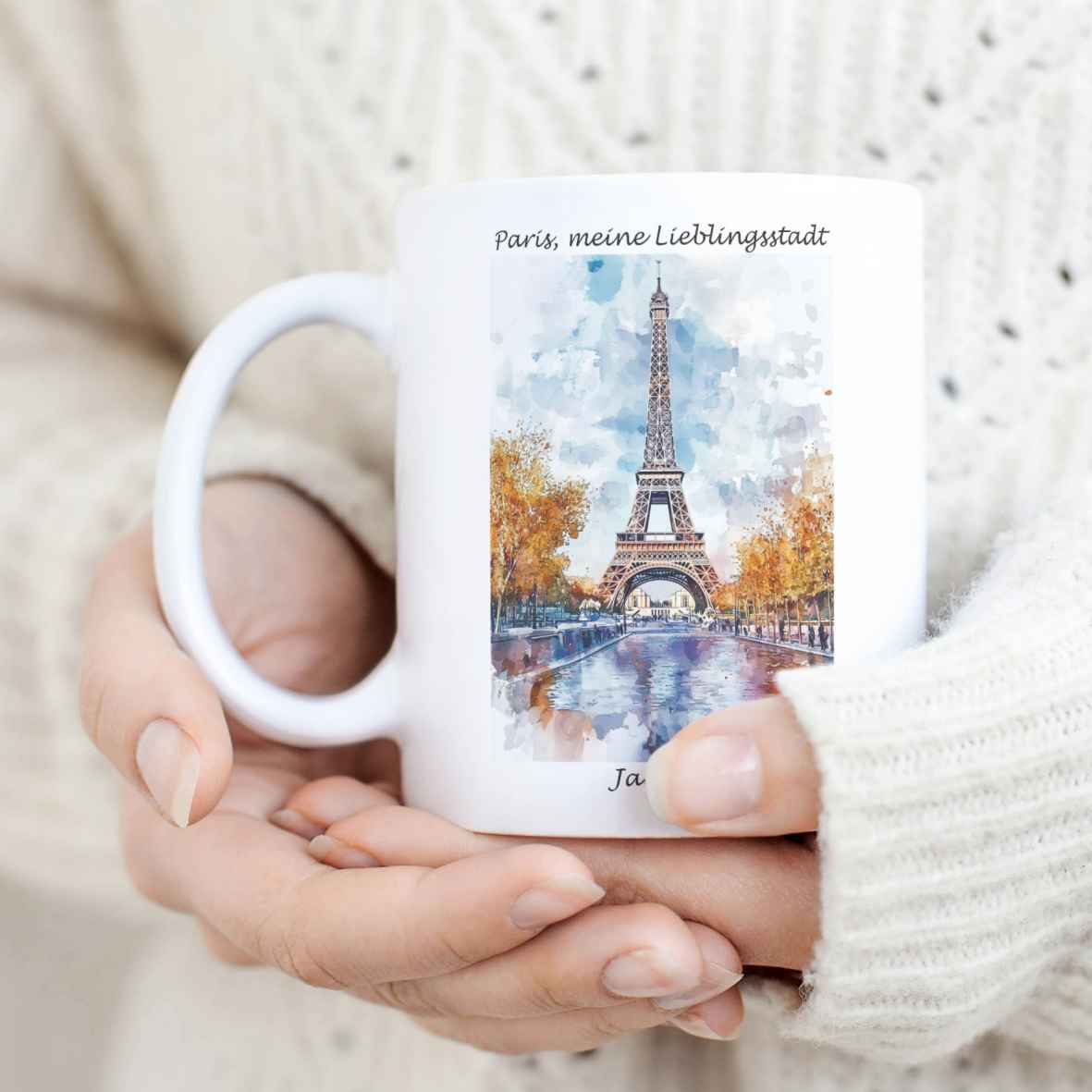 personalisierte Tasse Paris - meine Lieblingsstadt Villa-Schwein 