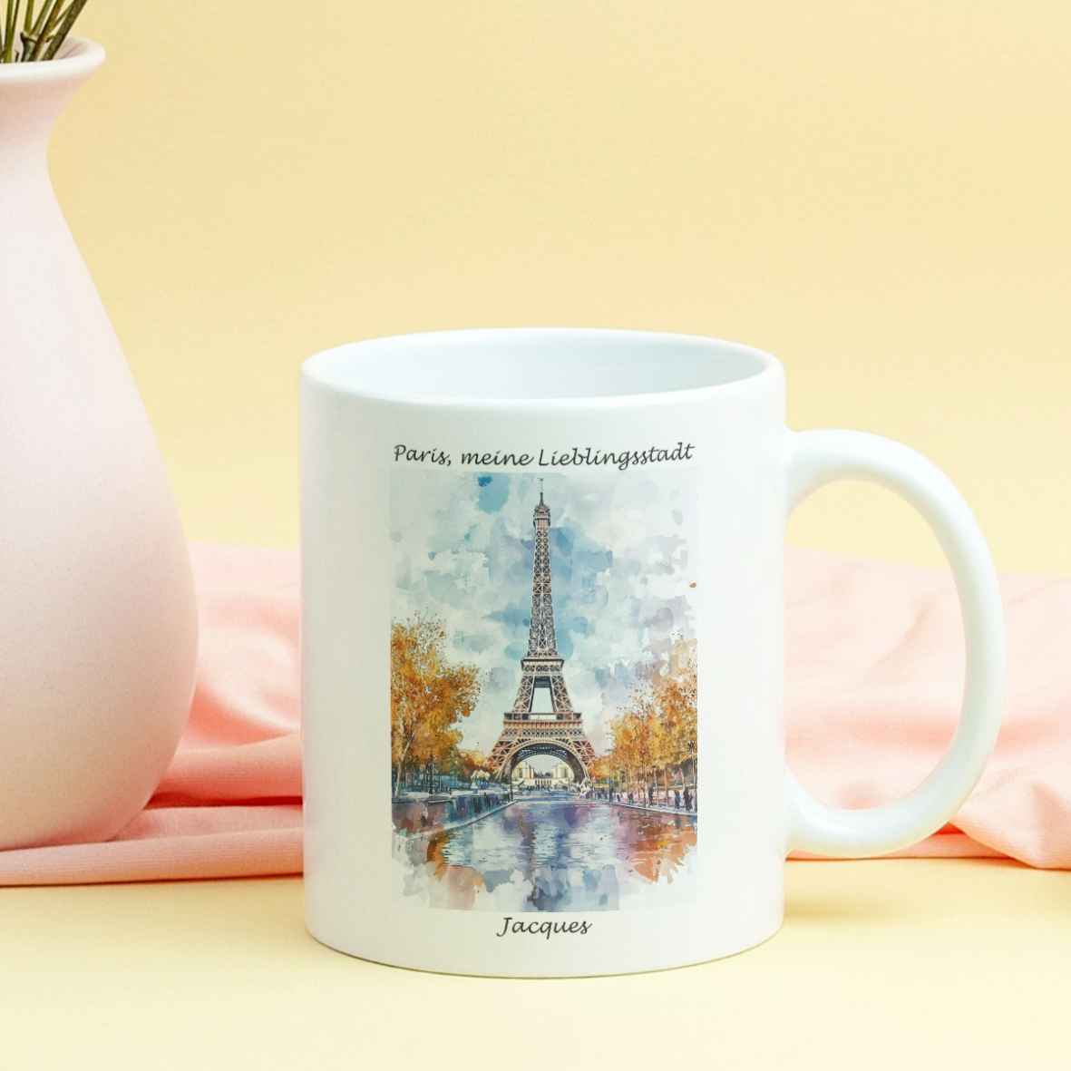 personalisierte Tasse Paris - meine Lieblingsstadt Villa-Schwein 