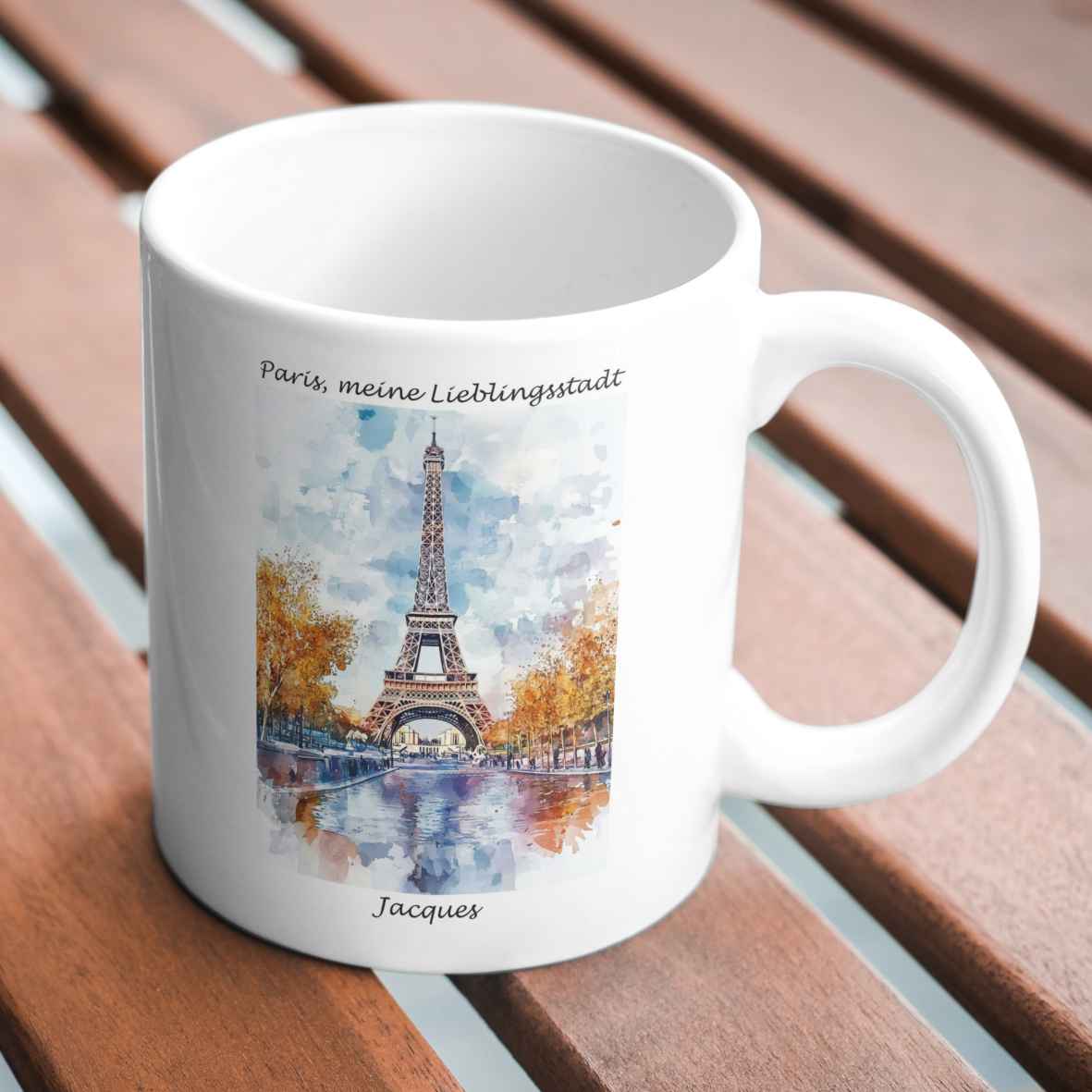 personalisierte Tasse Paris - meine Lieblingsstadt Villa-Schwein 