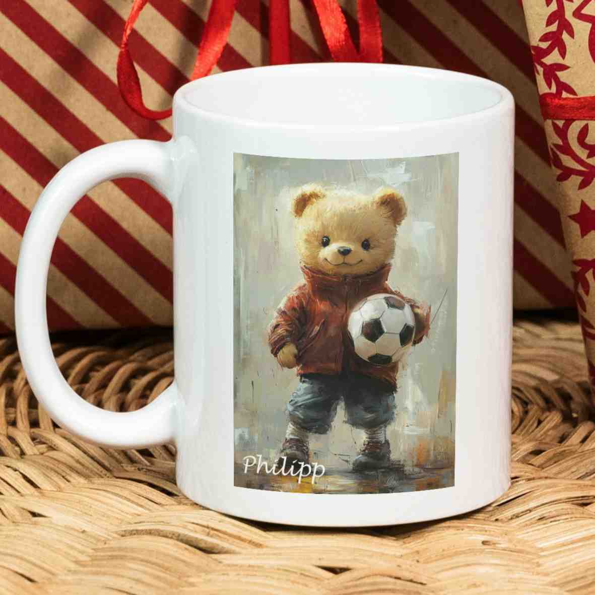 Personalisierte Tasse Fußballspieler 1 Villa Schwein