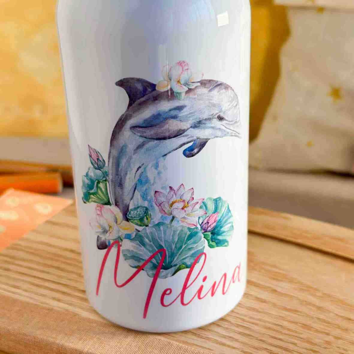 Edelstahl-Trinkflasche Delfin Villa-Schwein 