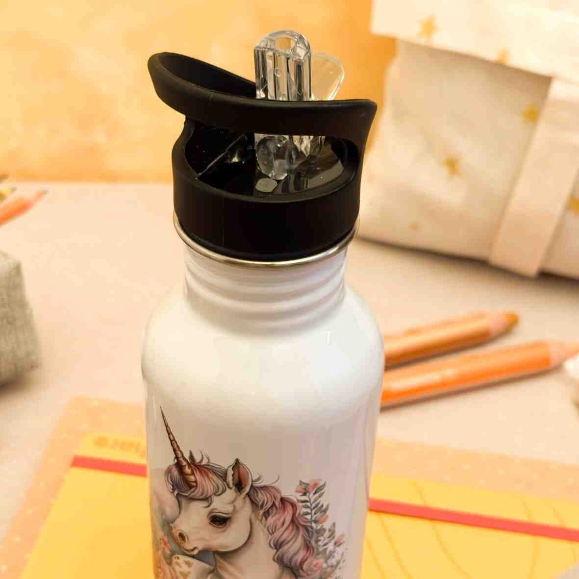 Edelstahl-Trinkflasche Einhorn Villa-Schwein 