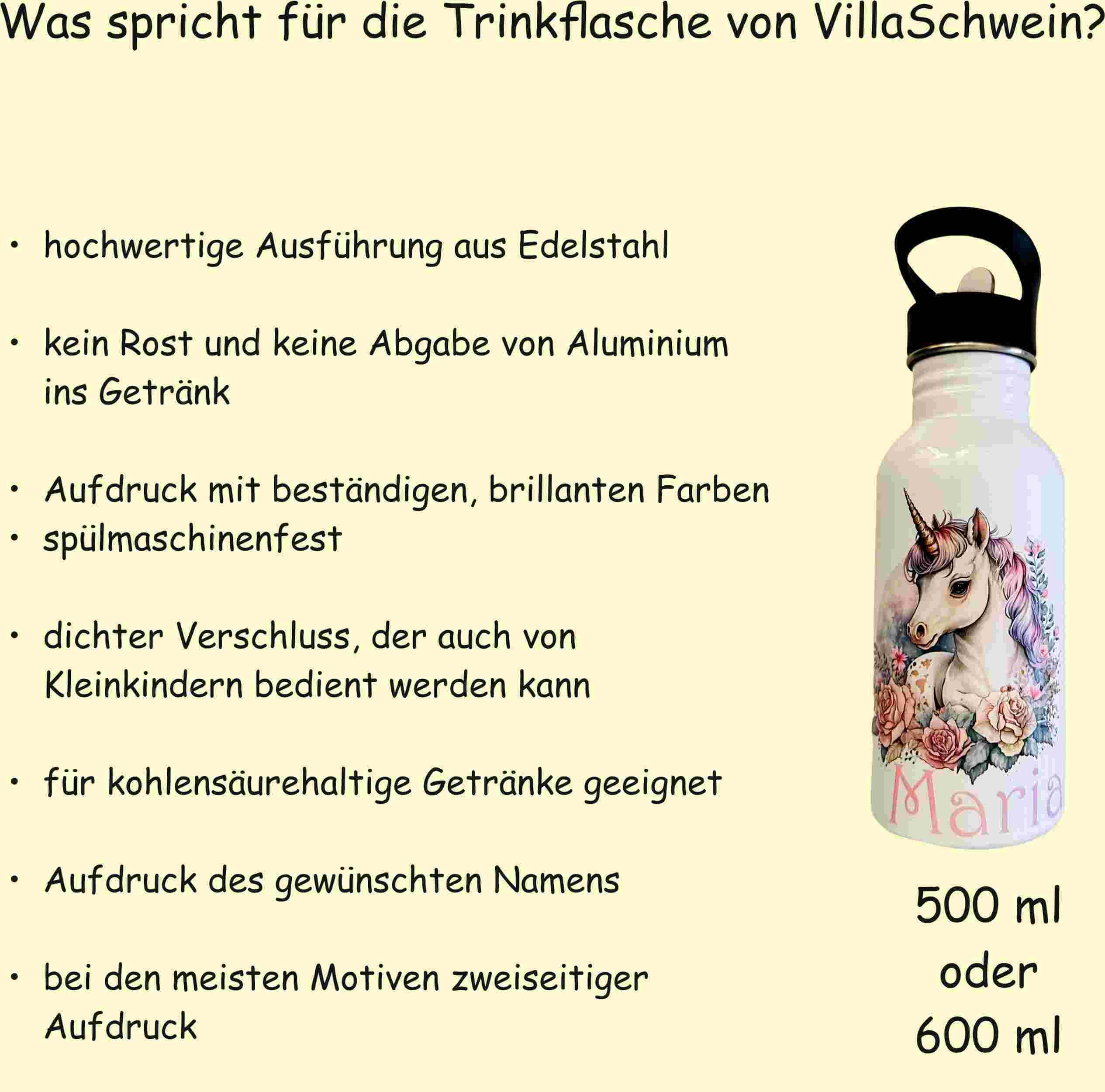 Edelstahl-Trinkflasche Feuerwehr Villa-Schwein 