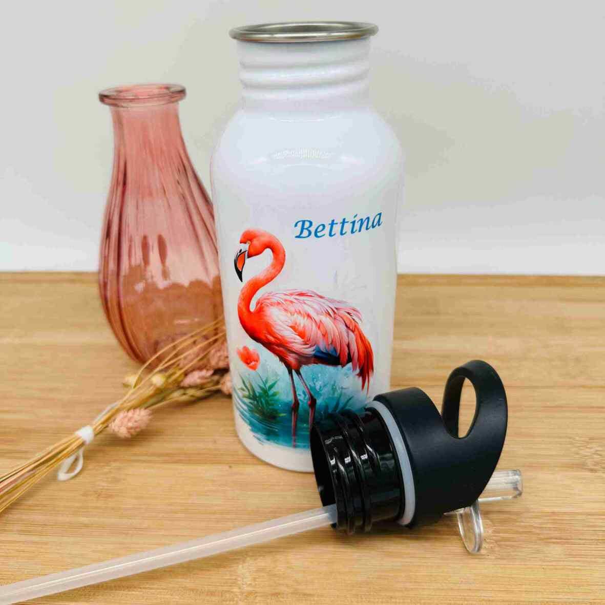 Edelstahl-Trinkflasche Flamingo Villa-Schwein 