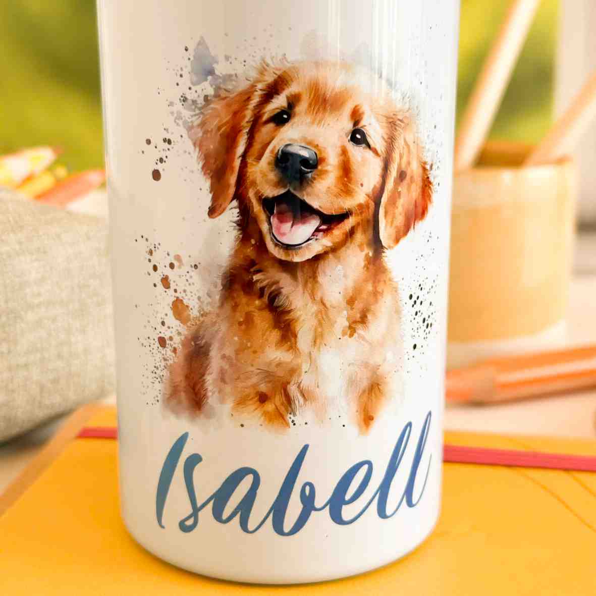 Edelstahl-Trinkflasche Hund Villa-Schwein 