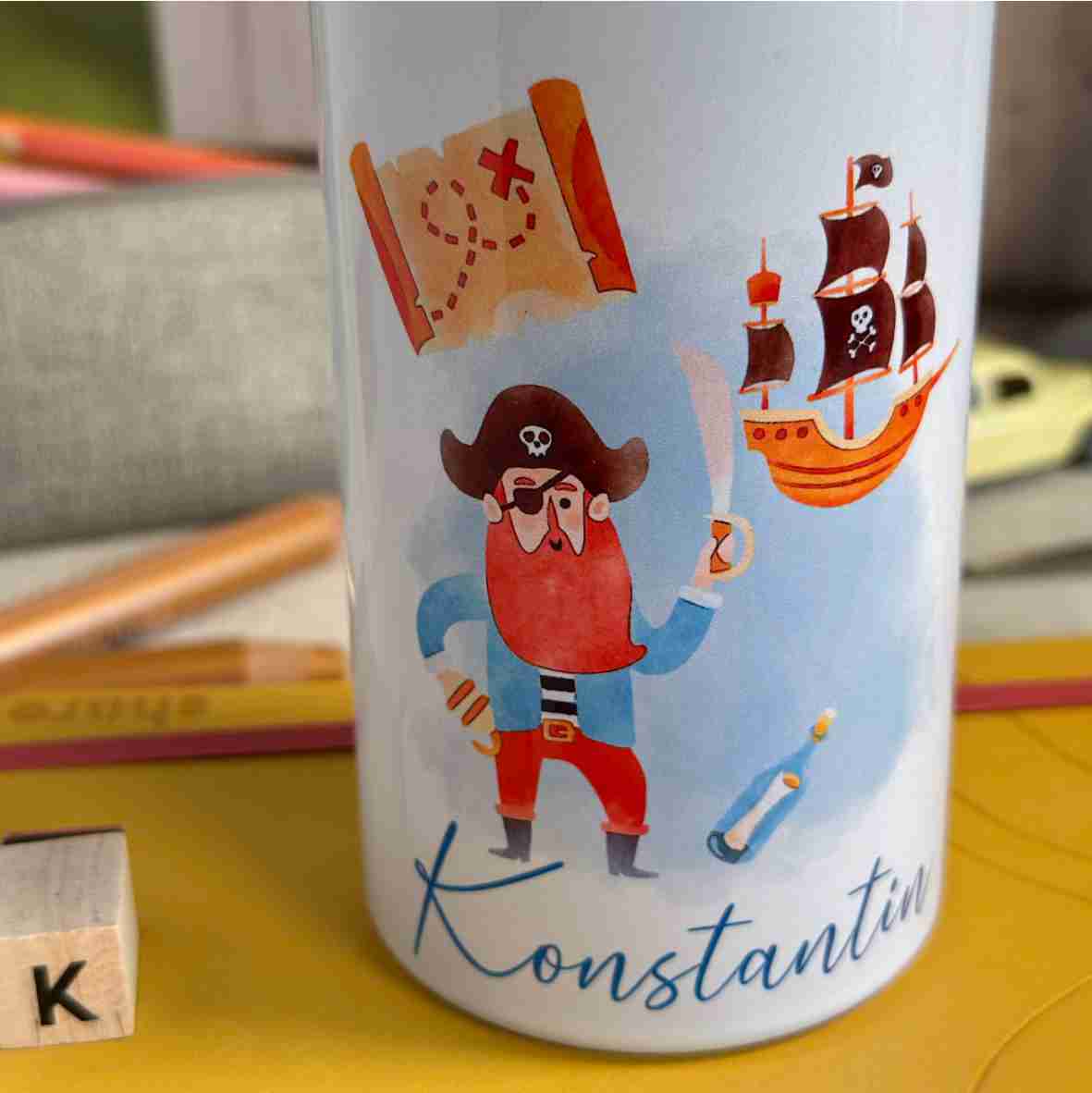 Trinkflasche Edelstahl Pirat – Konstantin