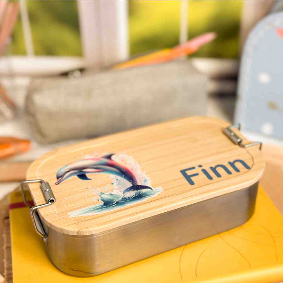 Personalisierte Delfin Brotdose Kinder