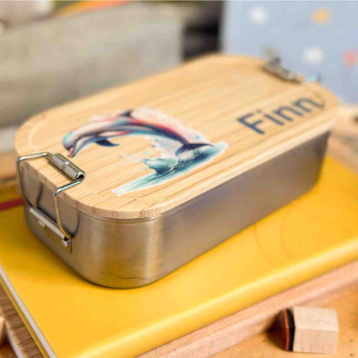 Personalisierte Delfin Brotdose Kinder