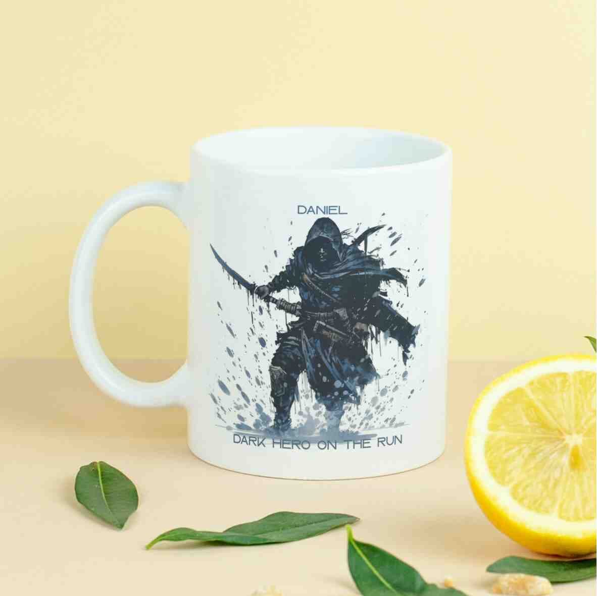 personalisierte Tasse Dark Hero-Grafik Villa-Schwein 