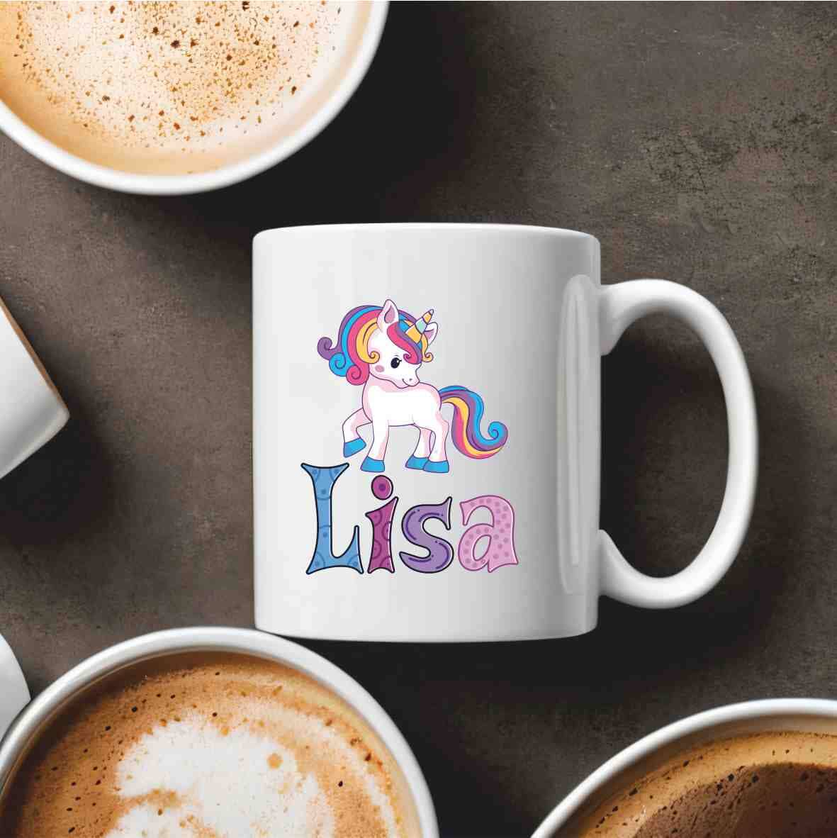 personalisierte Tasse Einhorn (2) Villa-Schwein 