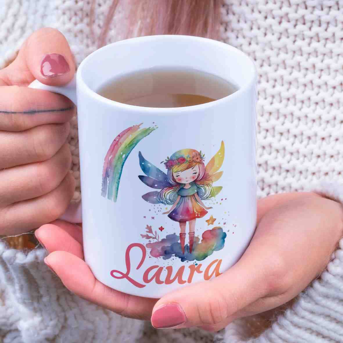 personalisierte Tasse Engel Villa-Schwein 