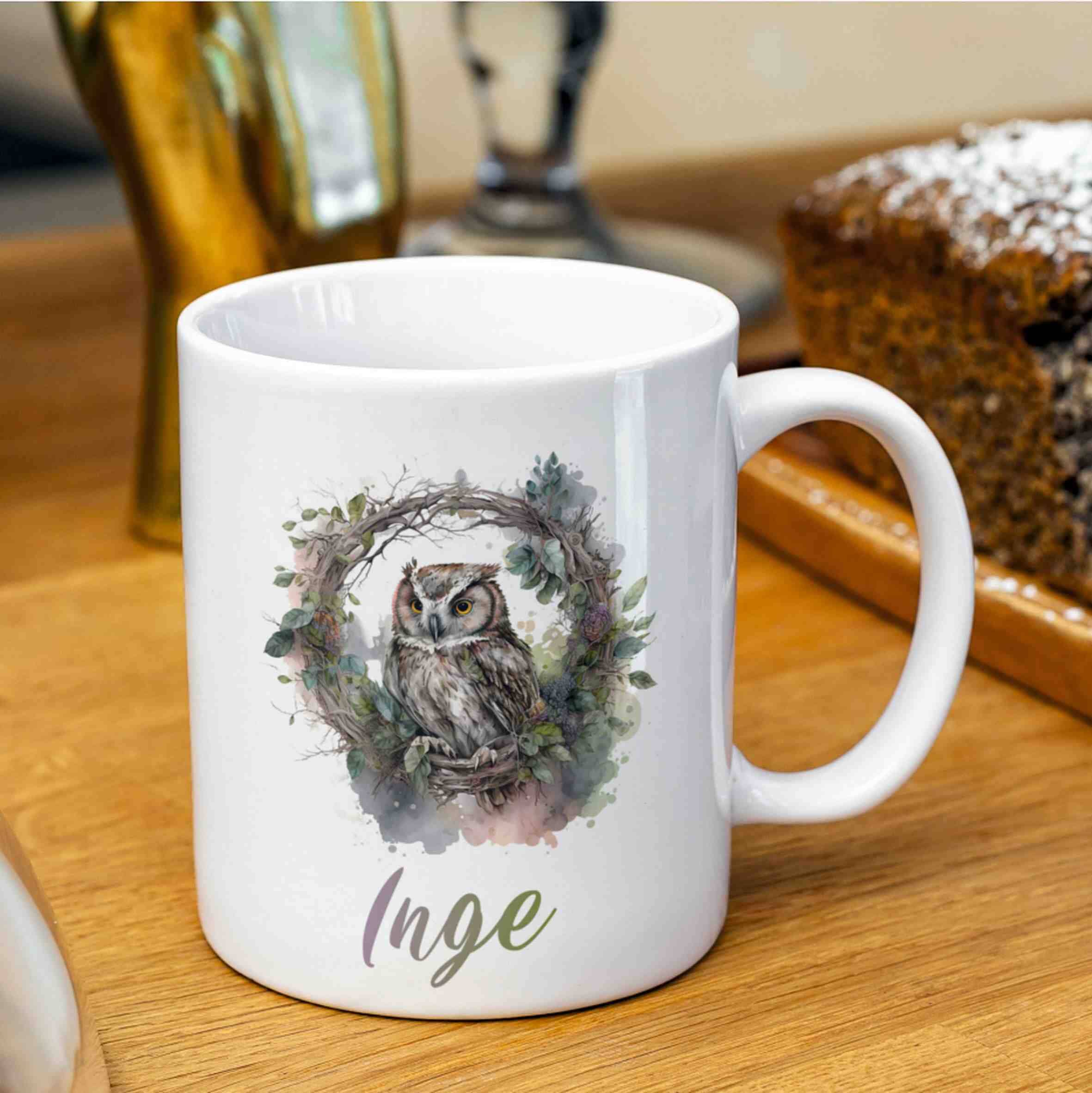 personalisierte Tasse Eule Villa-Schwein 