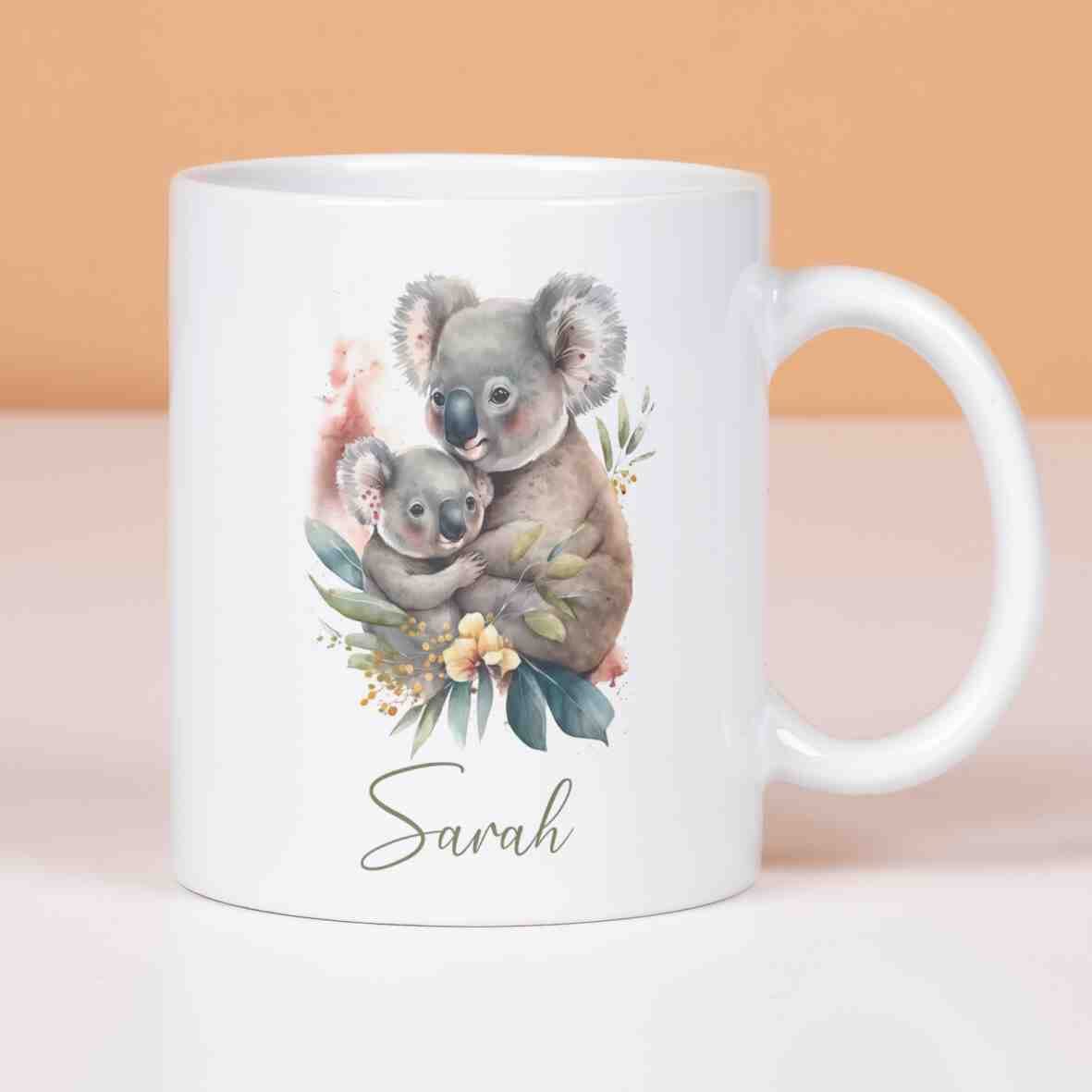 personalisierte Tasse Koala mit Baby Villa-Schwein 