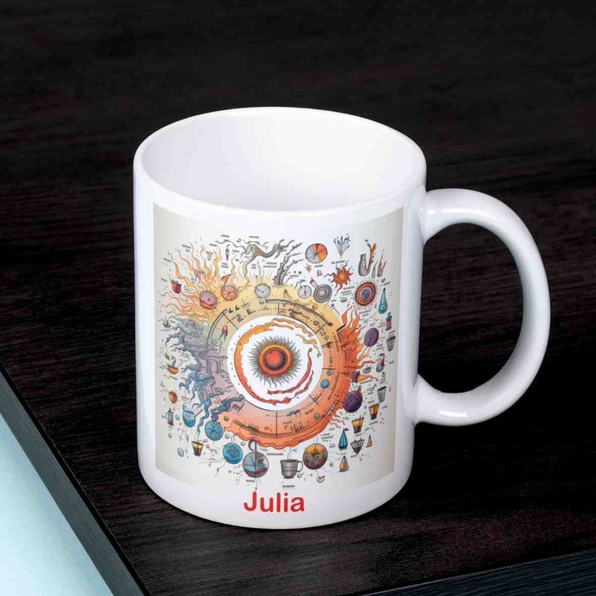 personalisierte Tasse Koffein-Zyklus-Grafik Villa-Schwein 