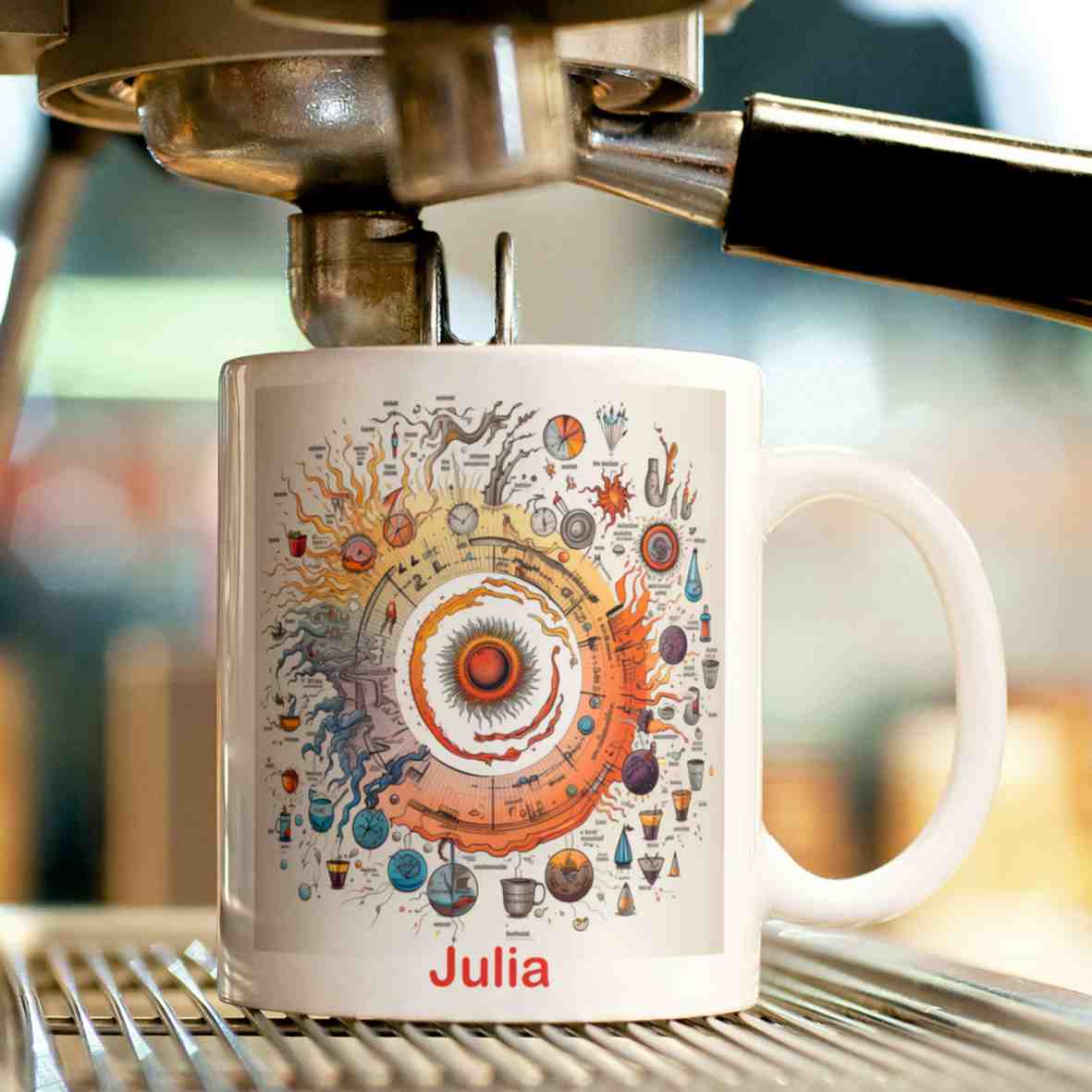 personalisierte Tasse Koffein-Zyklus-Grafik Villa-Schwein 