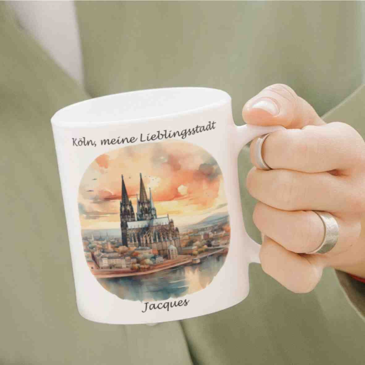 personalisierte Tasse Köln - meine Lieblingsstadt Villa-Schwein 