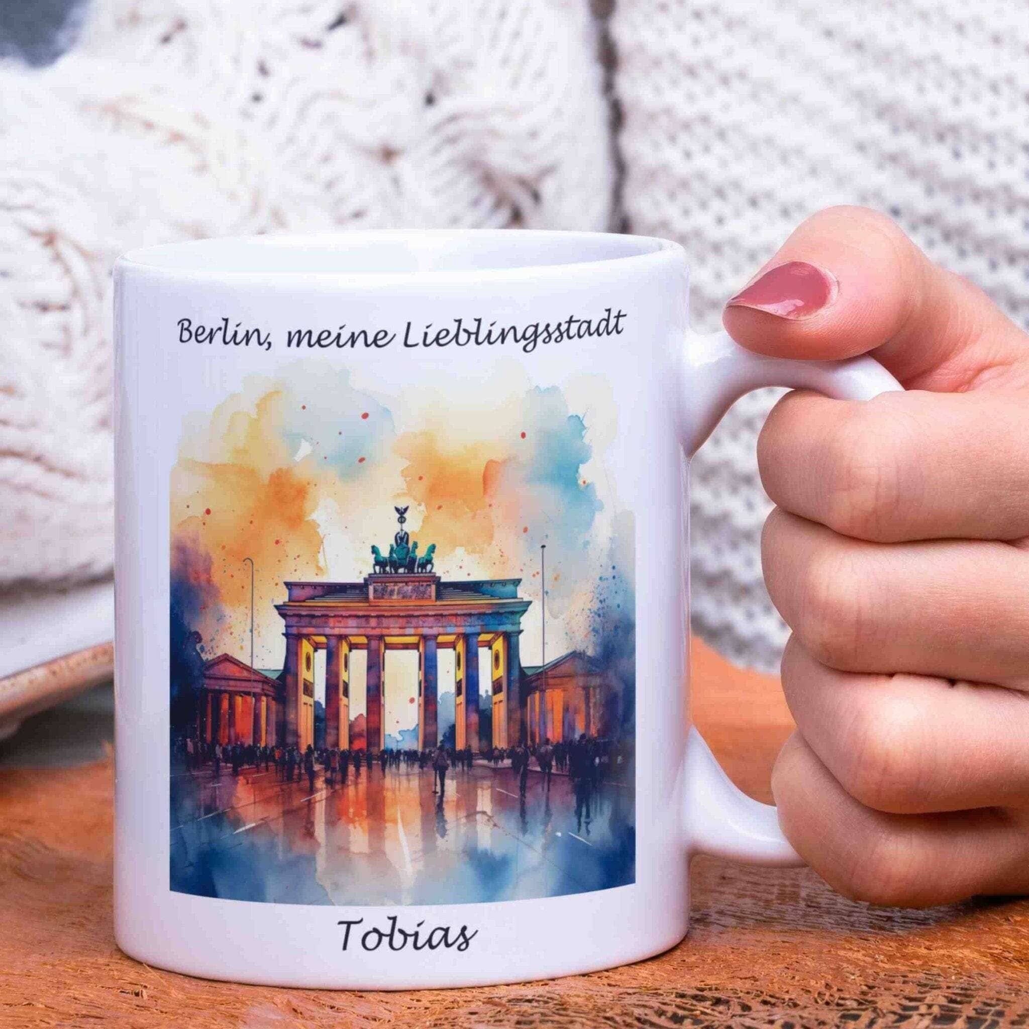 personalisierte Tasse Lieblingsstadt Berlin Villa-Schwein 