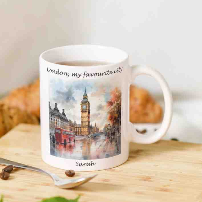 personalisierte Tasse London Favorite City Villa-Schwein 