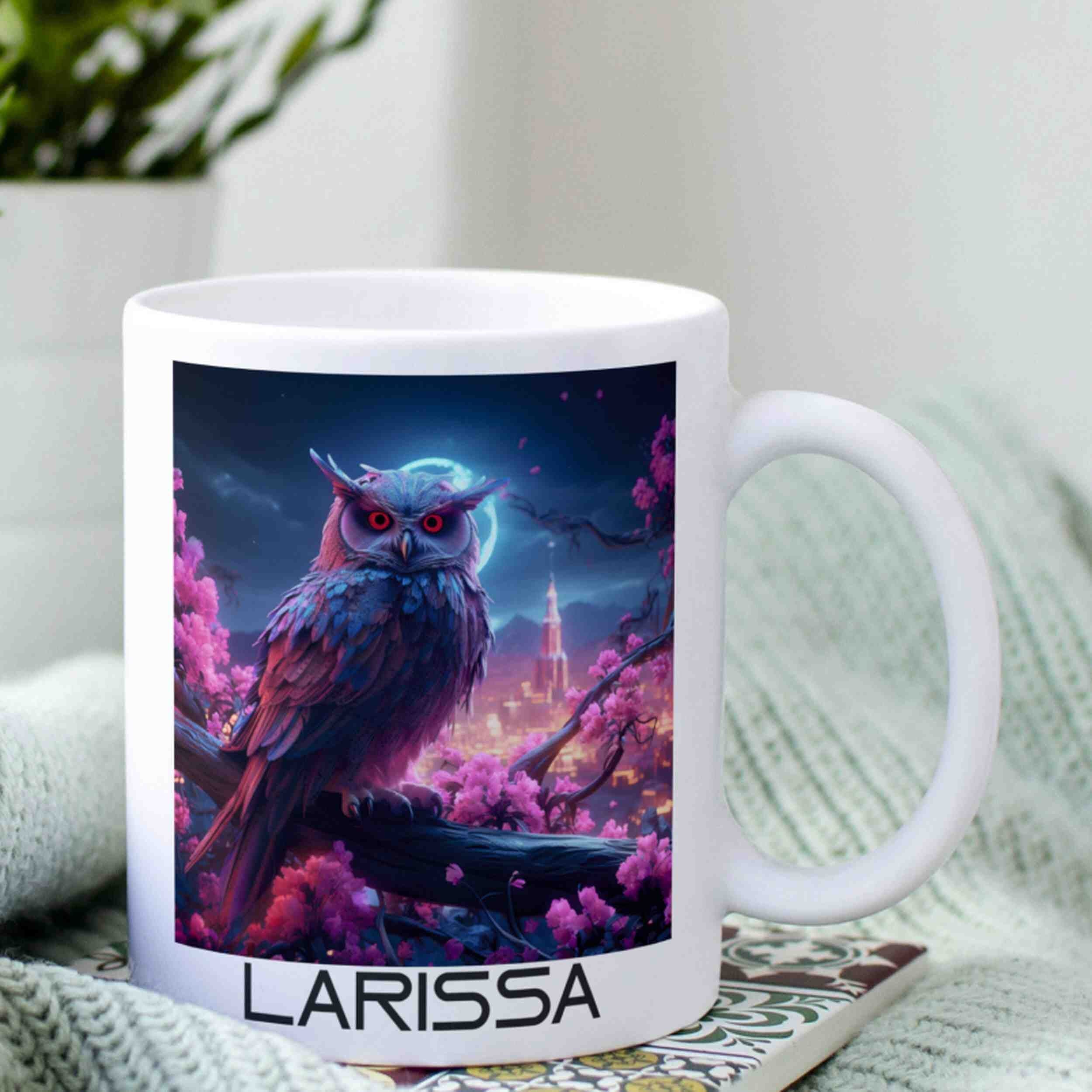 personalisierte Tasse Neon-Eule Villa-Schwein 