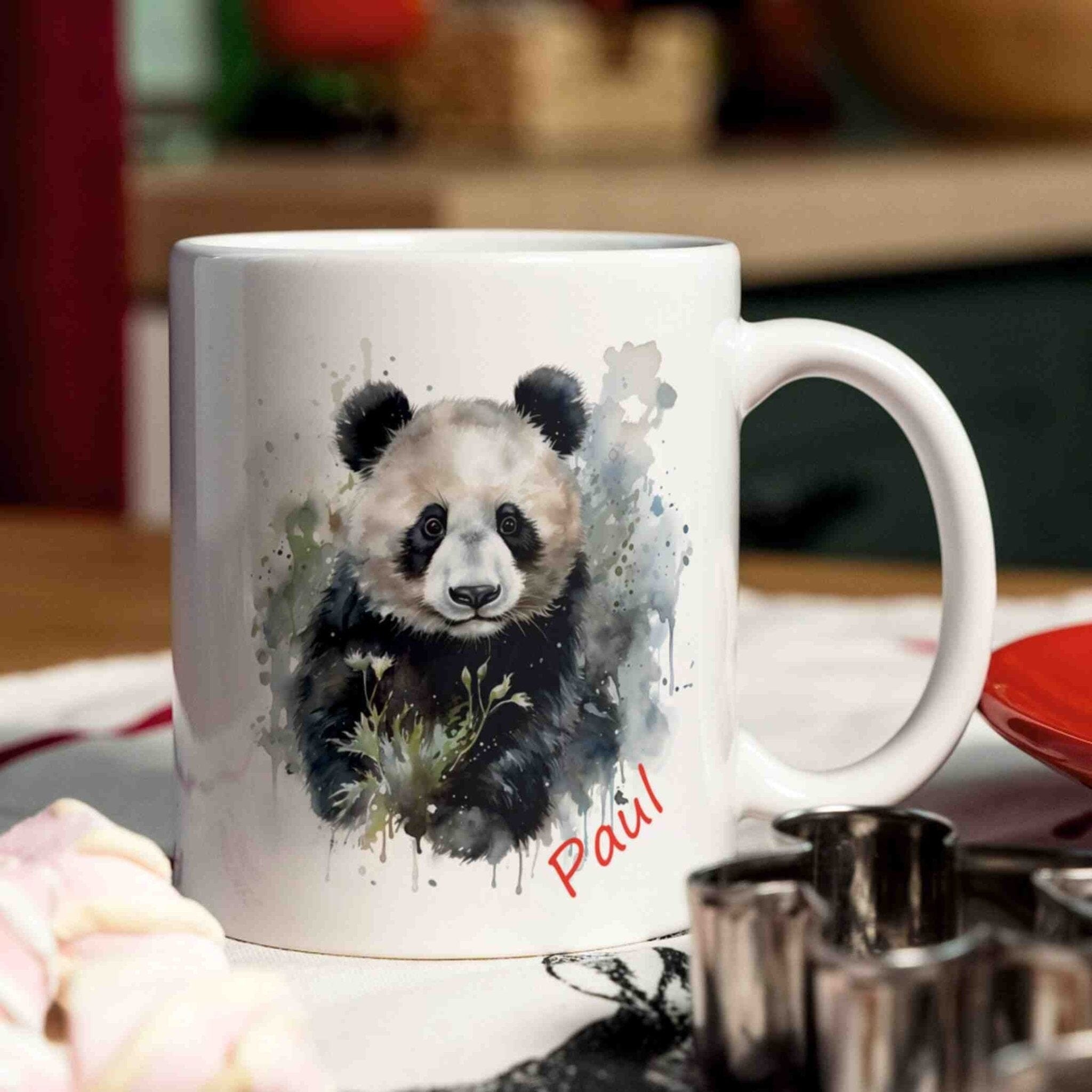 personalisierte Tasse Panda Rhein-Druck 