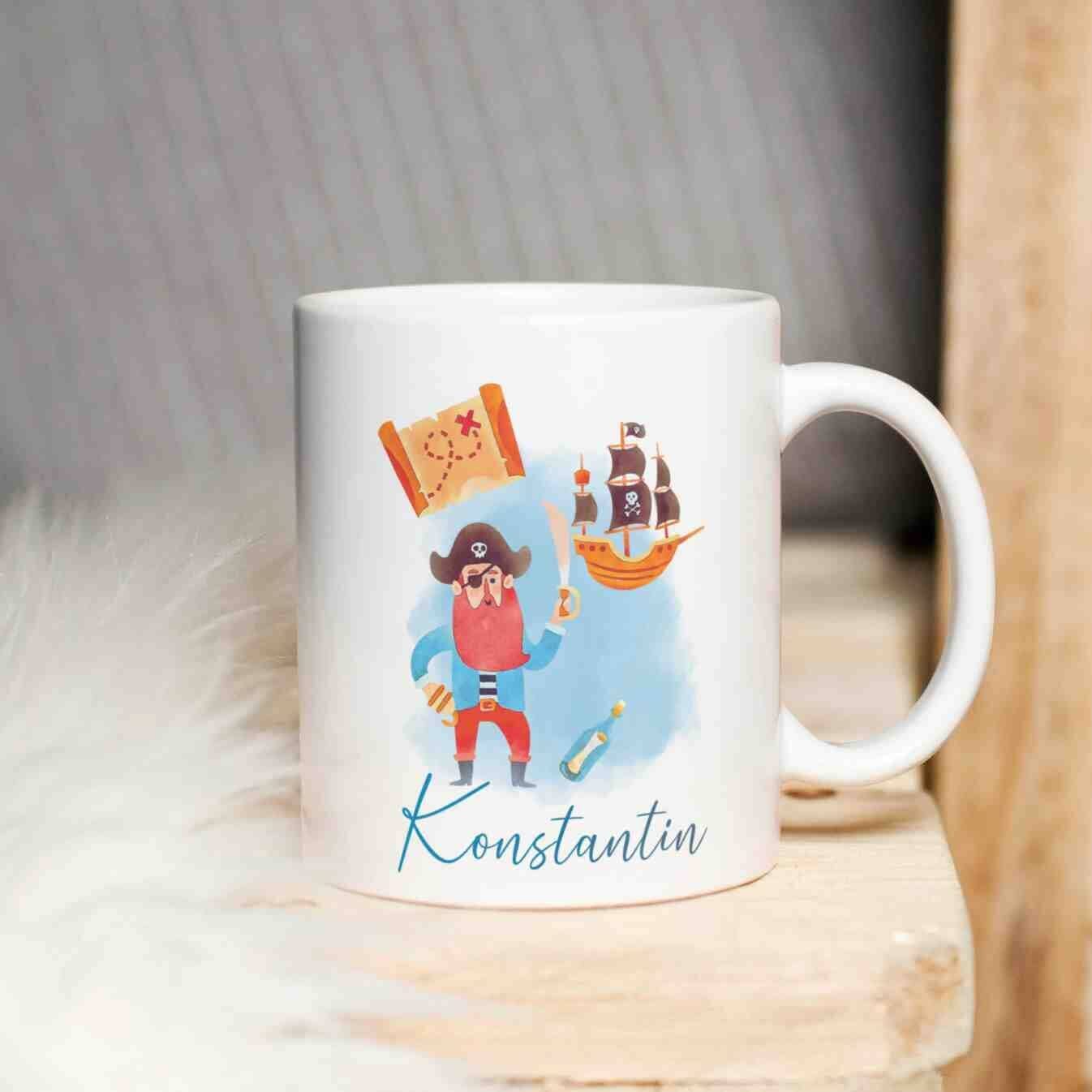 personalisierte Tasse Pirat Villa-Schwein 