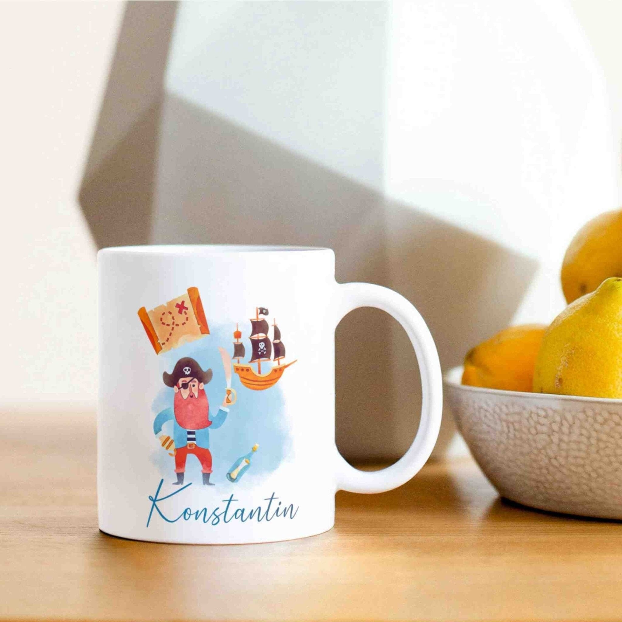 personalisierte Tasse Pirat Villa-Schwein 