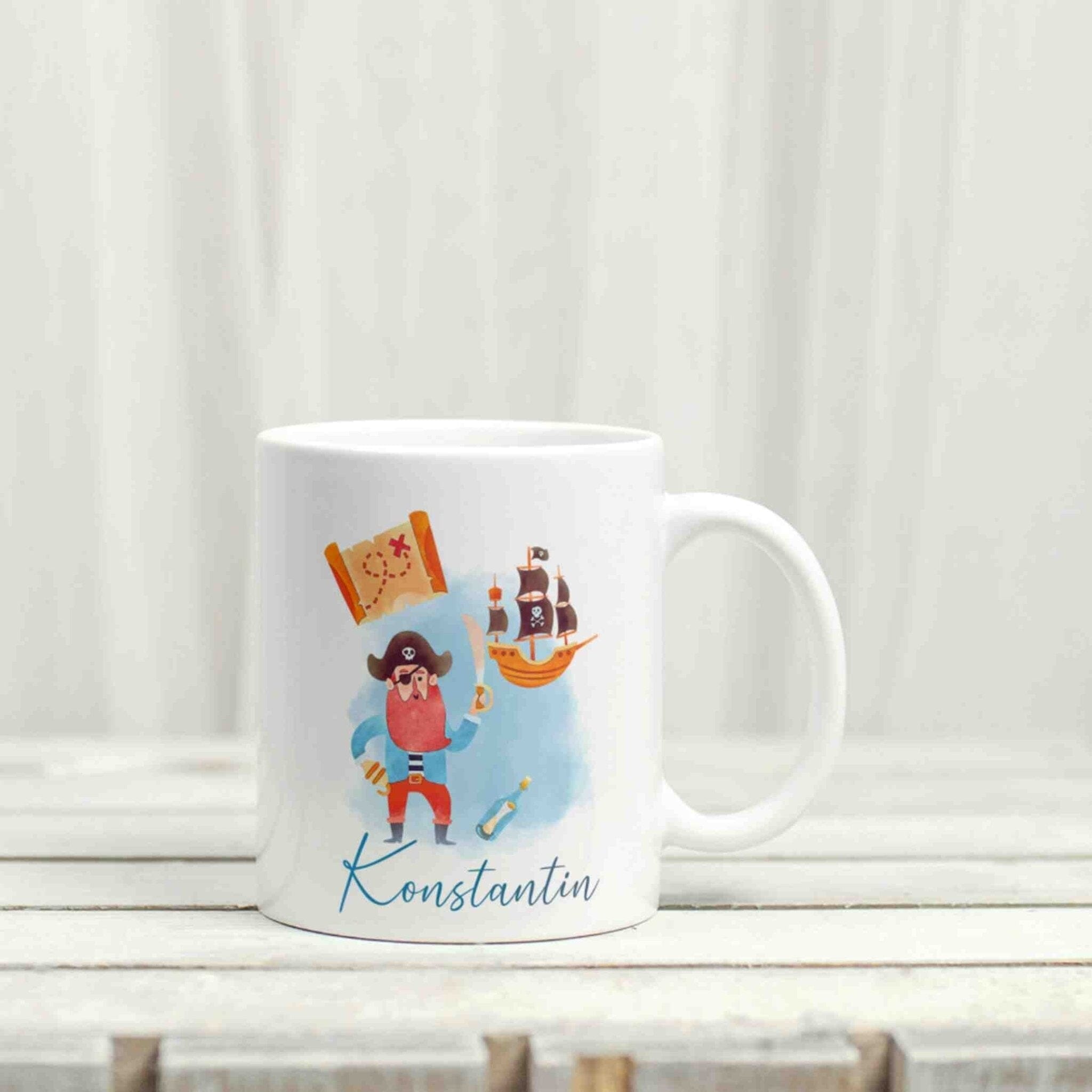 personalisierte Tasse Pirat Villa-Schwein 