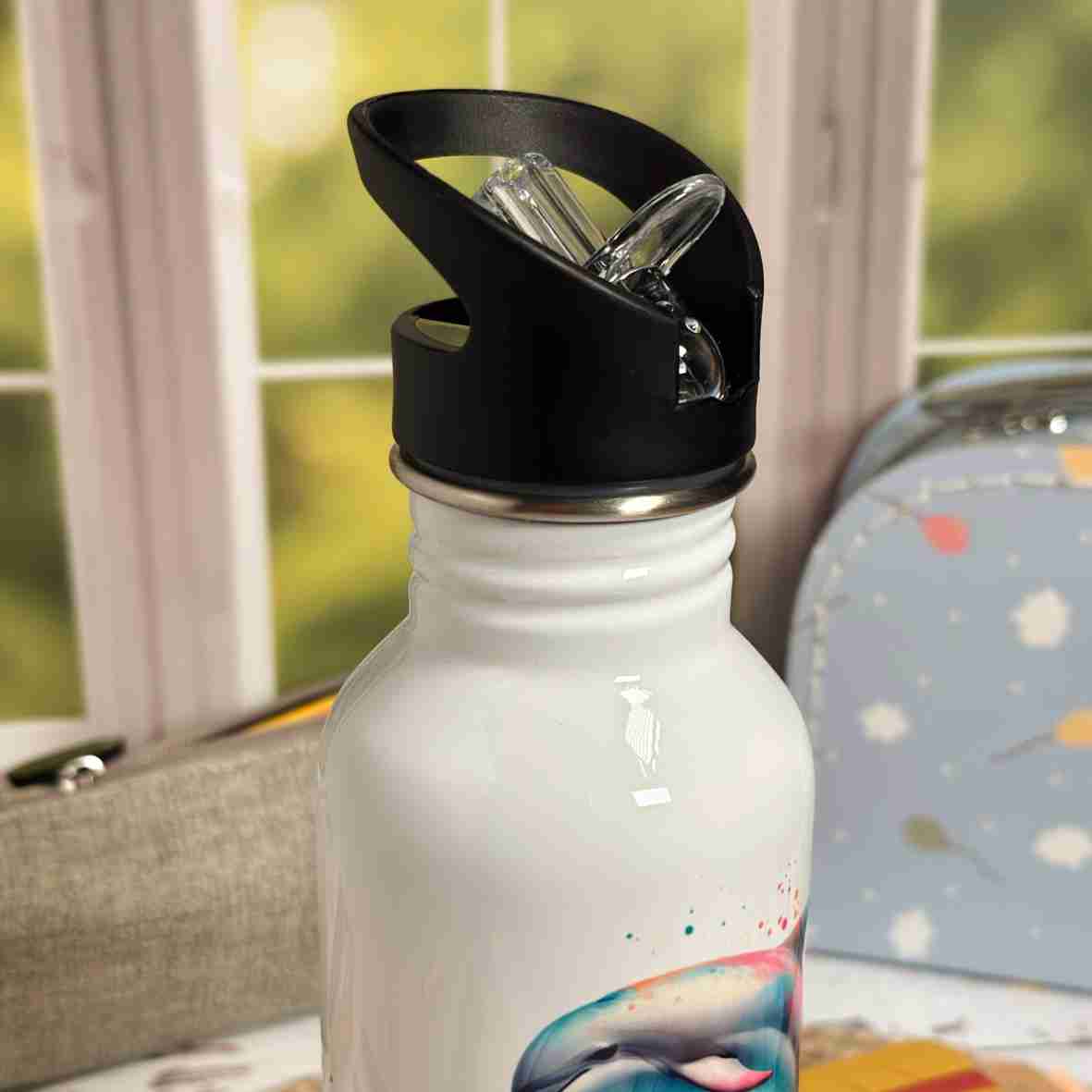 Personalisierte Edelstahl-Trinkflasche Delfin