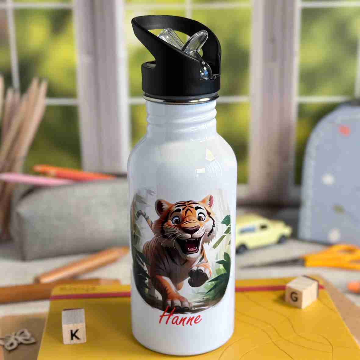 Trinkflasche Edelstahl Tiger – Hanne