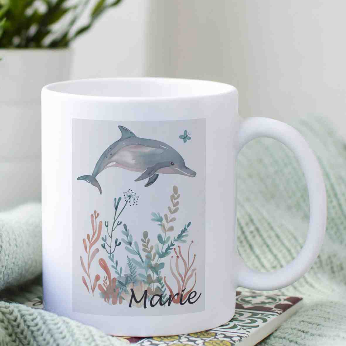 personalisierte Tasse Delfin 2 - Villa Schwein