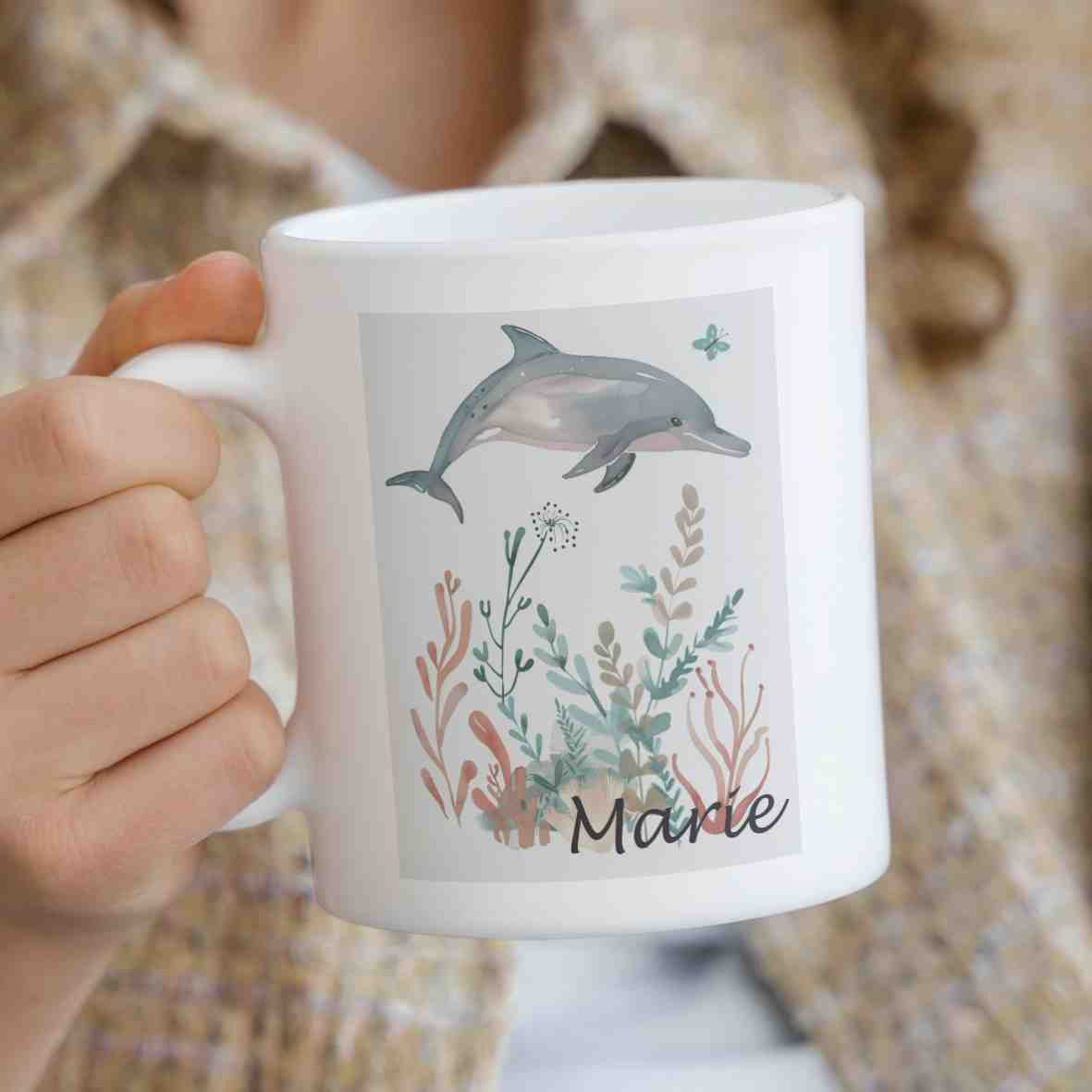 personalisierte Tasse Delfin 2 - Villa Schwein