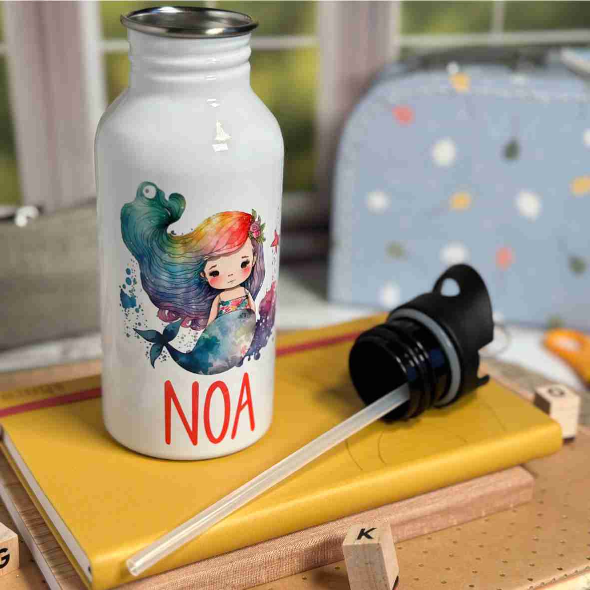 Trinkflasche Meerjungfrau personalisiert