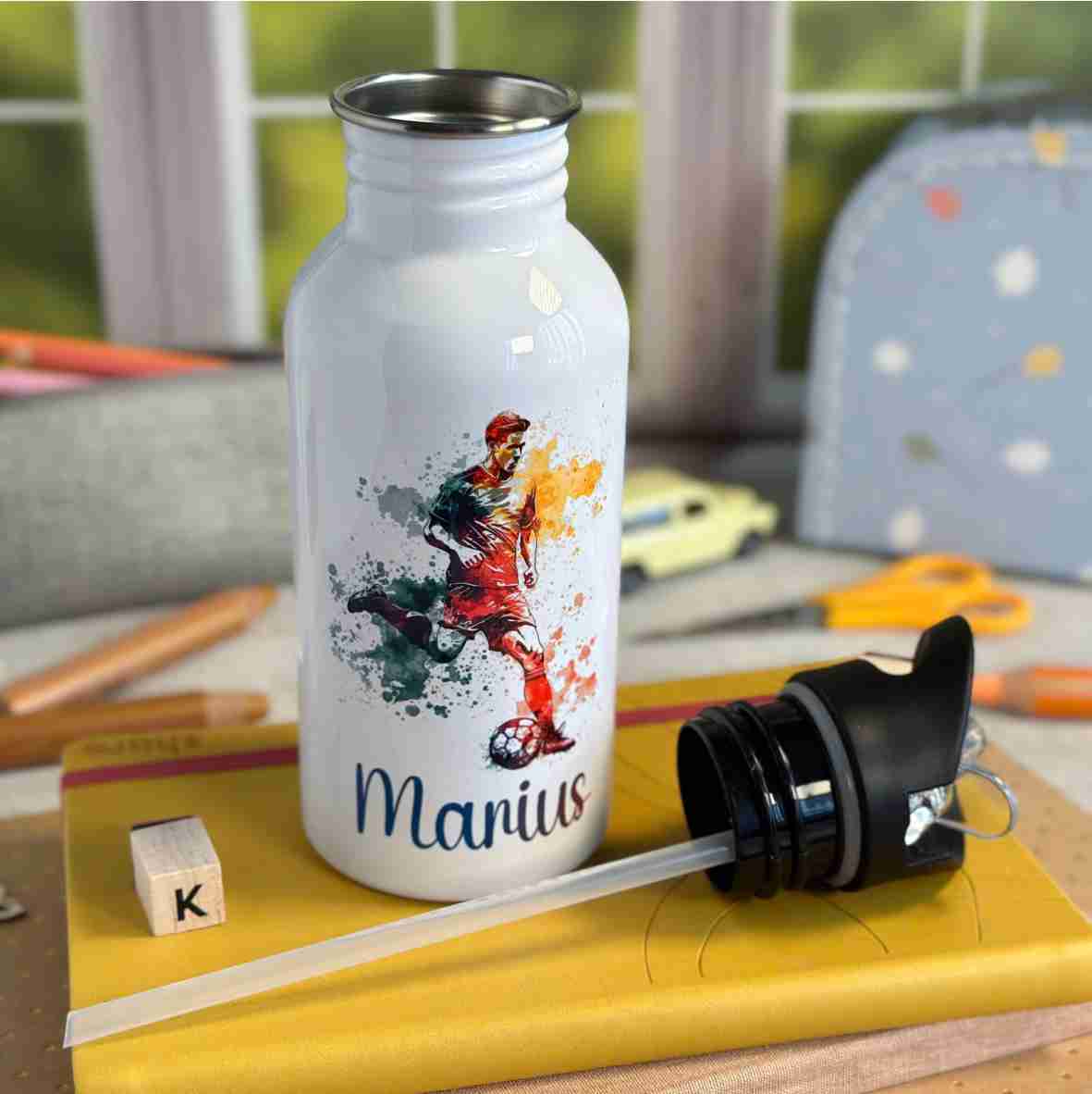 Trinkflasche Edelstahl Fußball – Marius