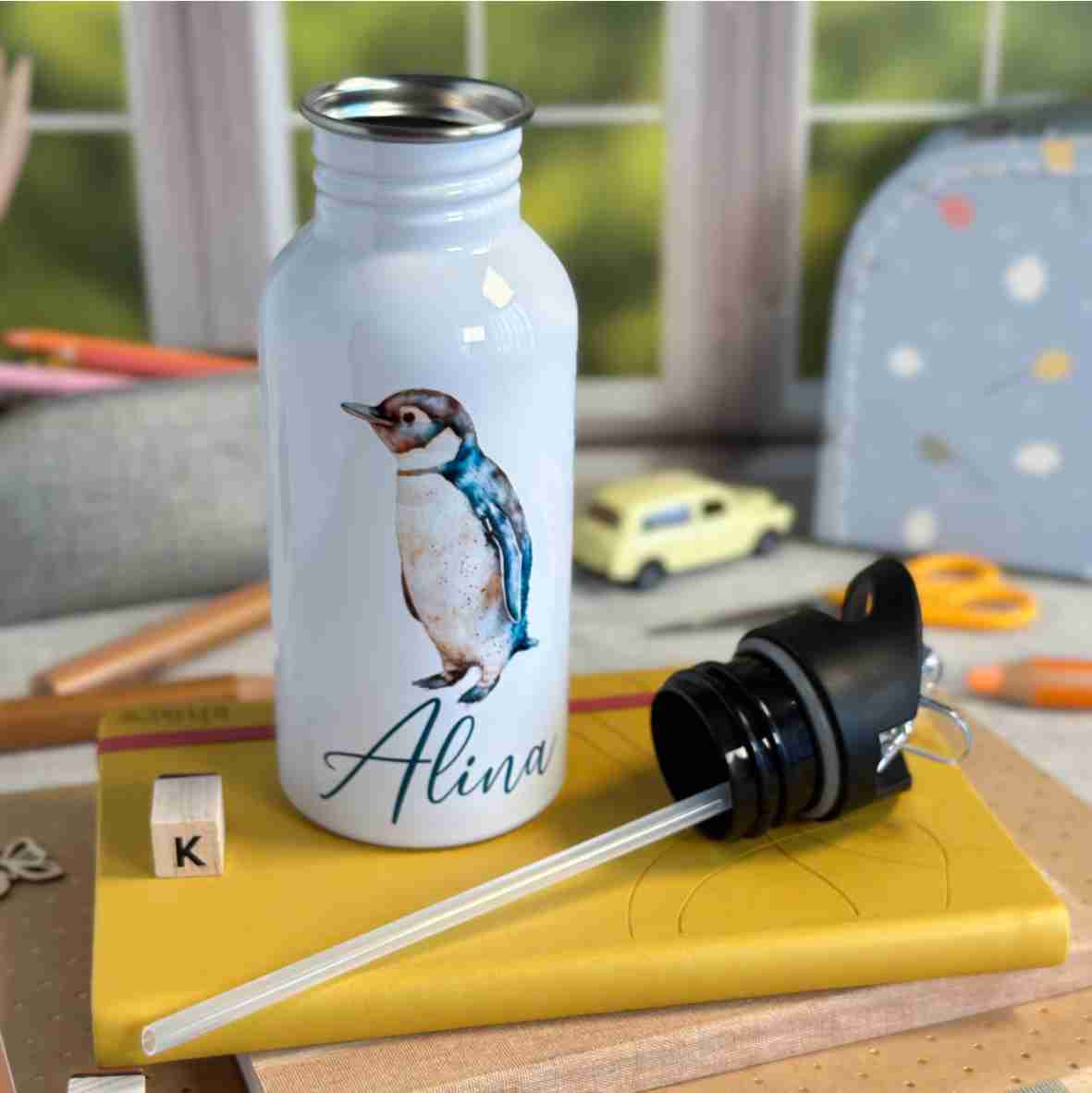 Trinkflasche Edelstahl Pinguin – Alina