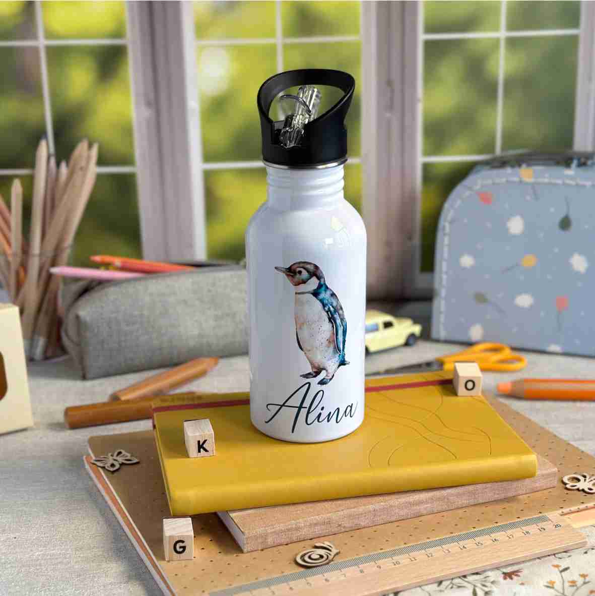 Trinkflasche Edelstahl Pinguin – Alina