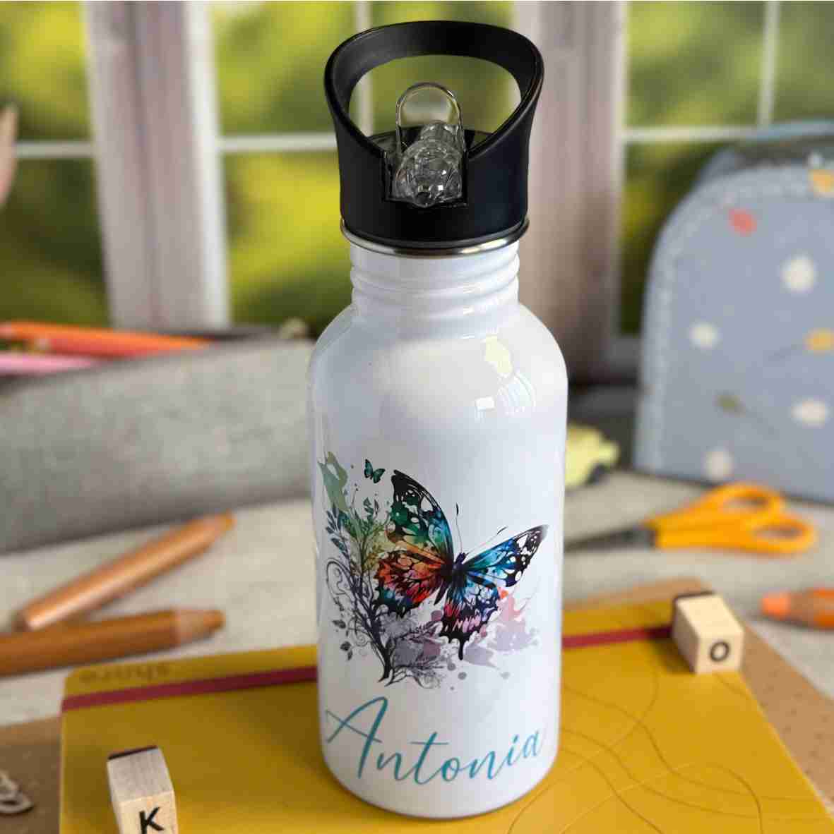 Trinkflasche Edelstahl Schmetterling – Antonia