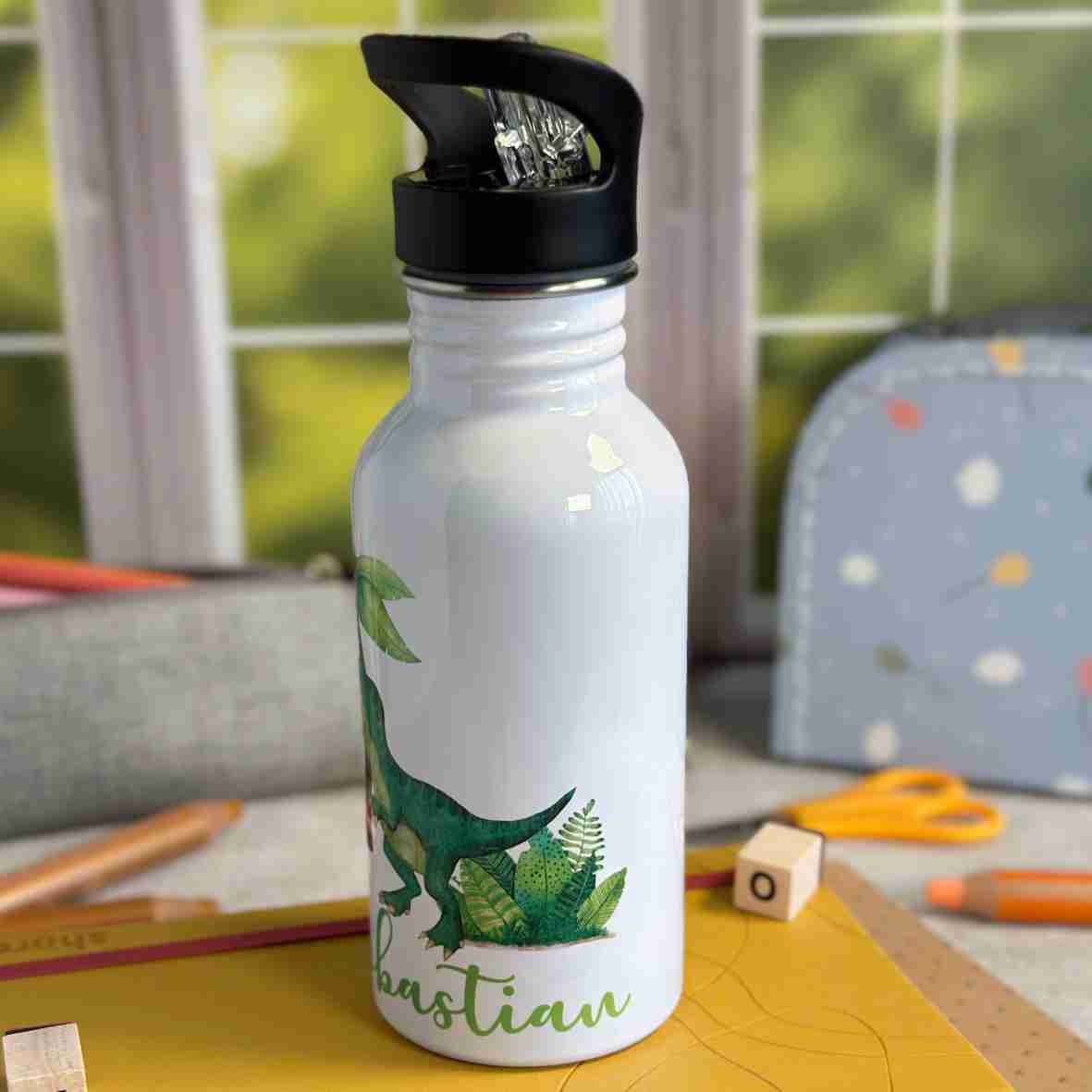 Trinkflasche Edelstahl Dinosaurier – Sebastian