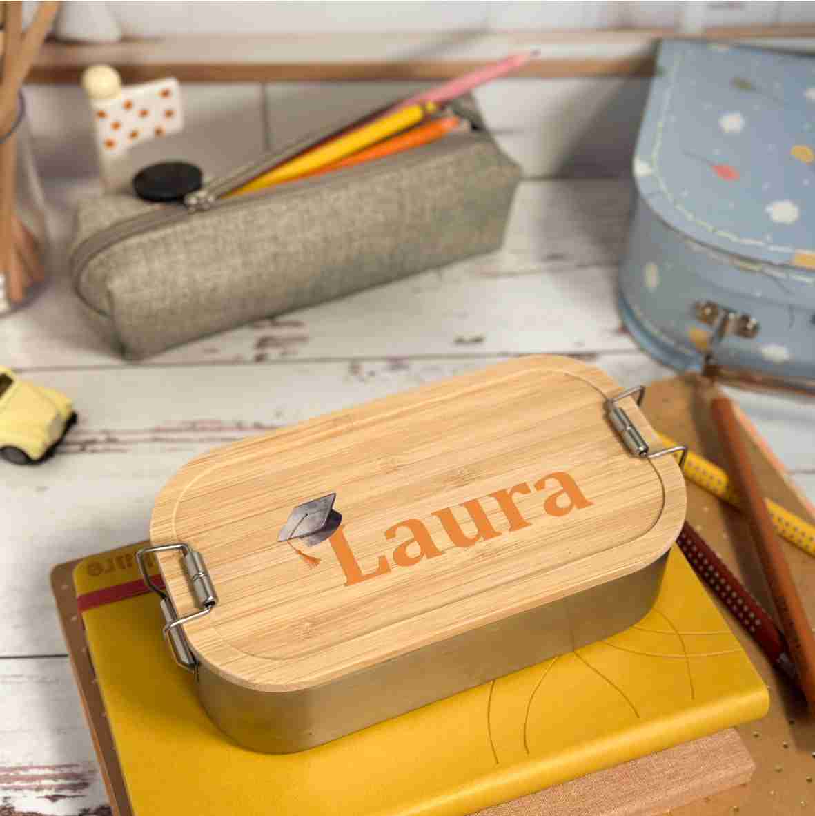 Brotdose Edelstahl Bambus – Laura