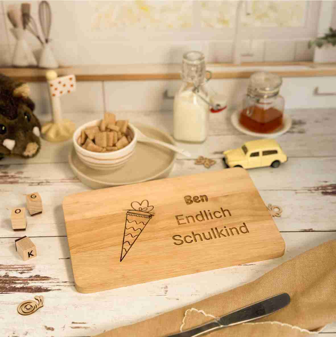 Frühstücksbrett Holz Schultüte – Ben