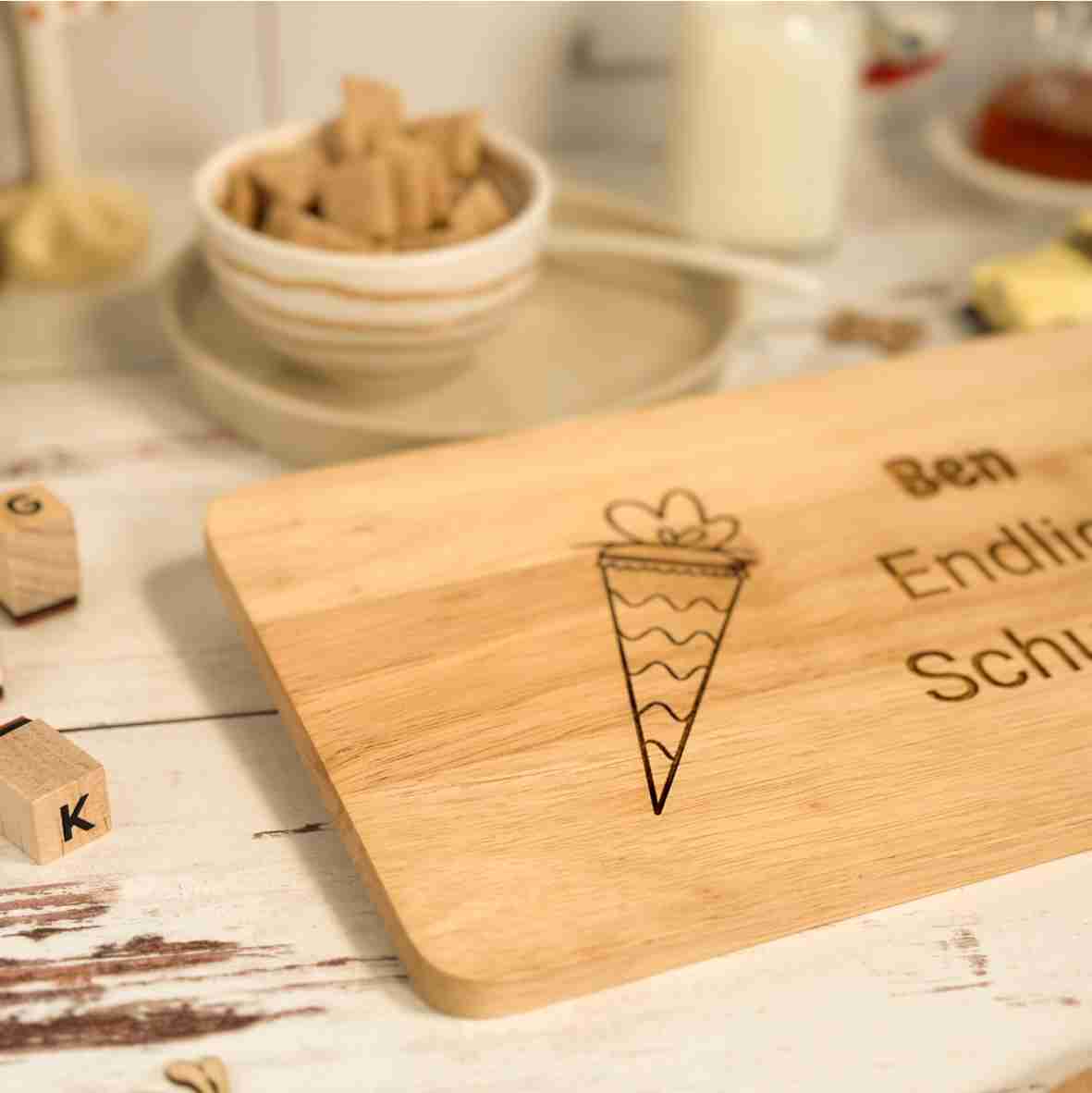 Frühstücksbrett Holz Schultüte – Ben
