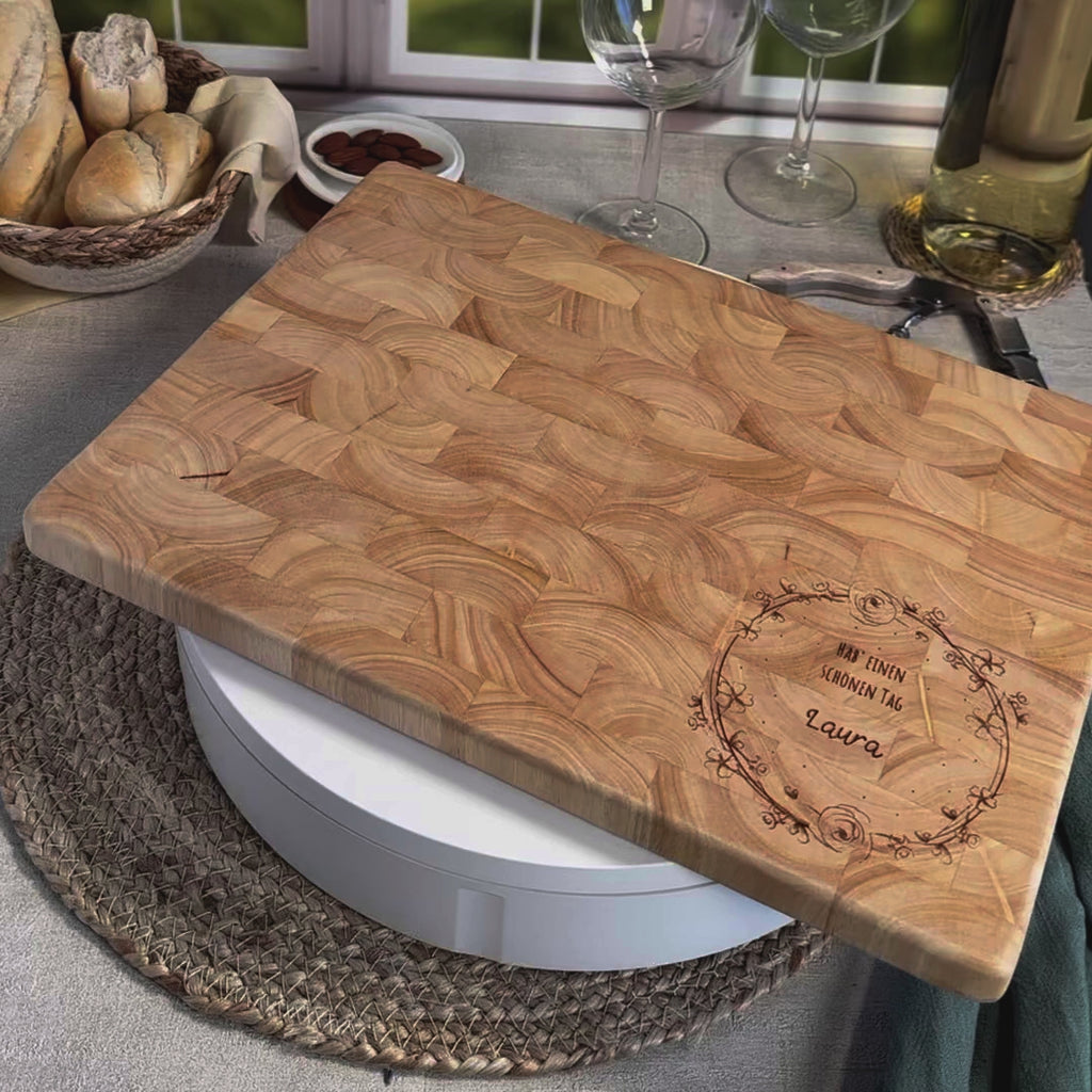 Stirnholz Blumenranke personalisiert