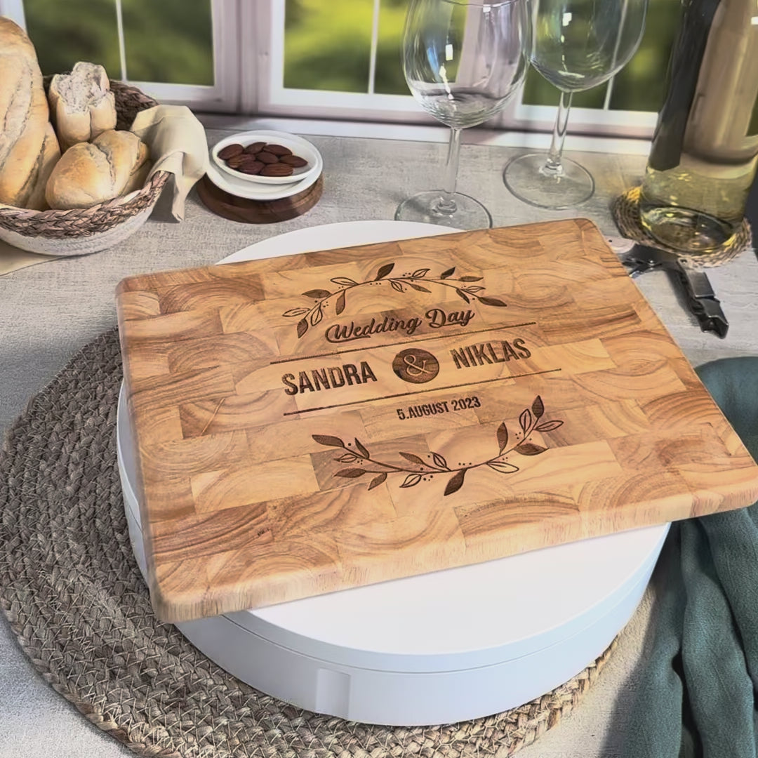 Graviertes Schneidebrett Hochzeit Geschenk