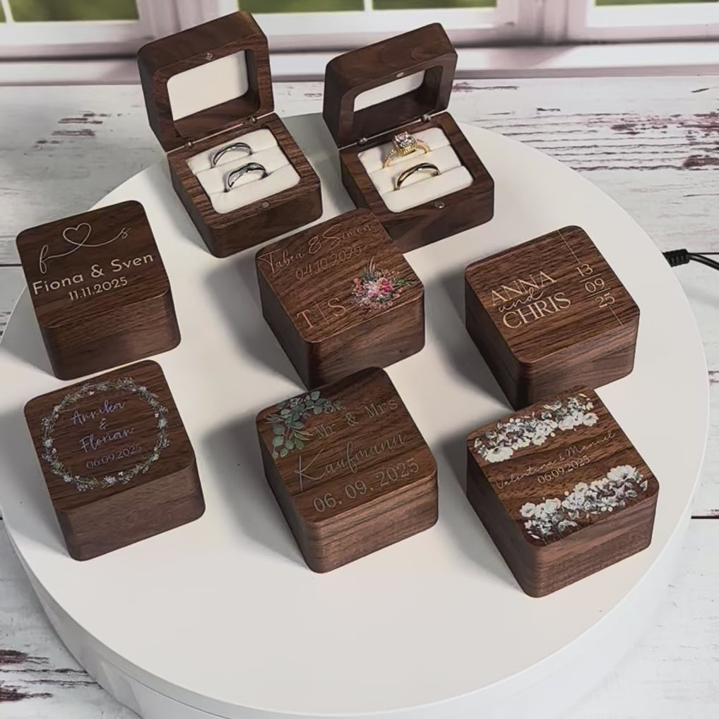Ringboxen Holz personalisiert Namen