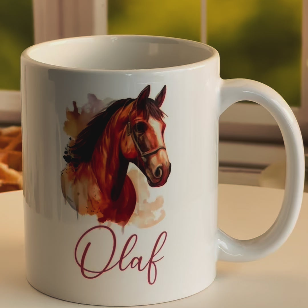 Personalisierte Tasse Pferd