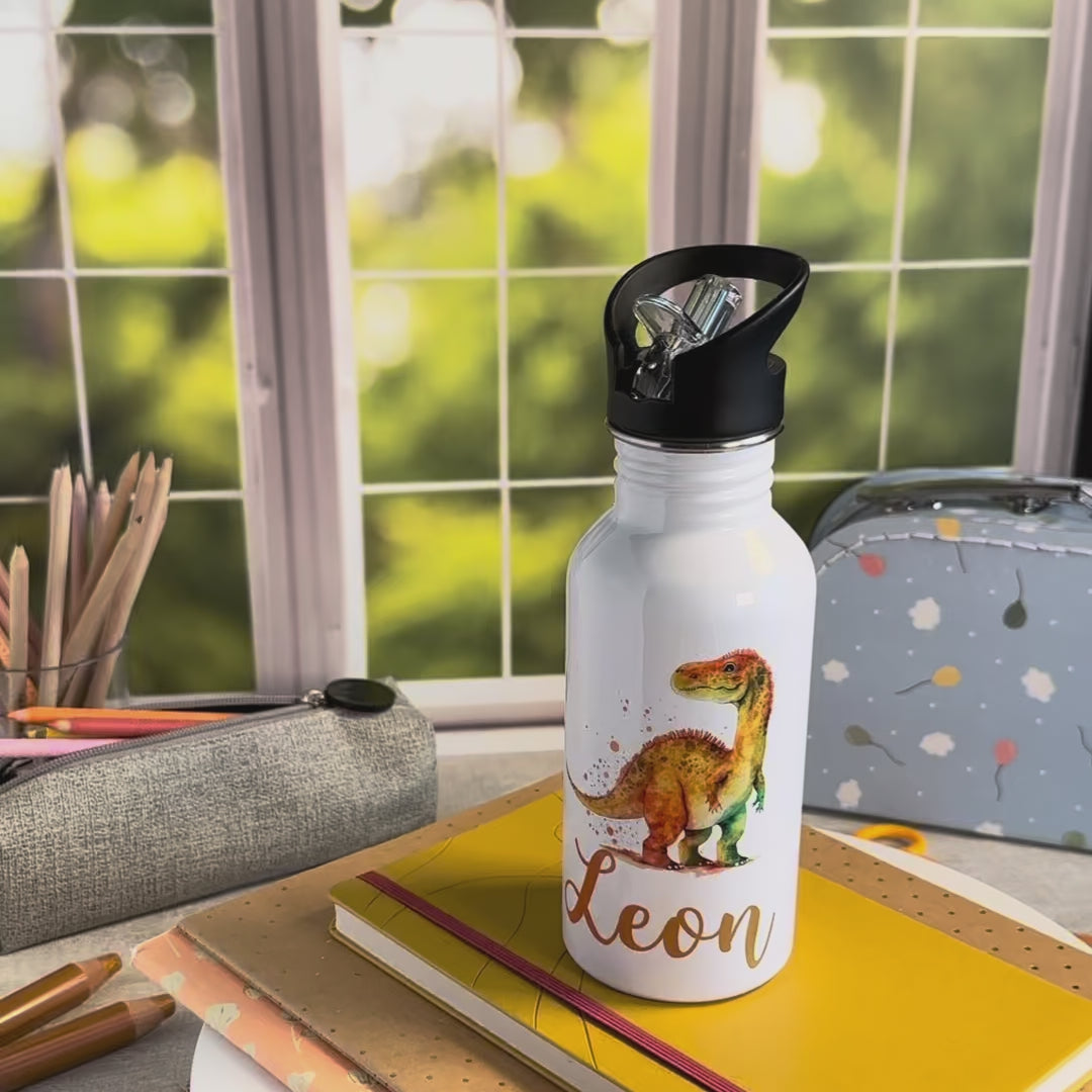 Trinkflasche Edelstahl Dinosaurier – Leon