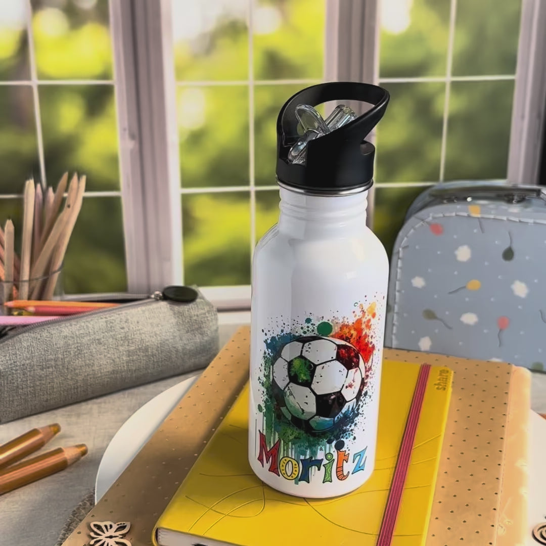 Trinkflasche Edelstahl Fußball – Moritz